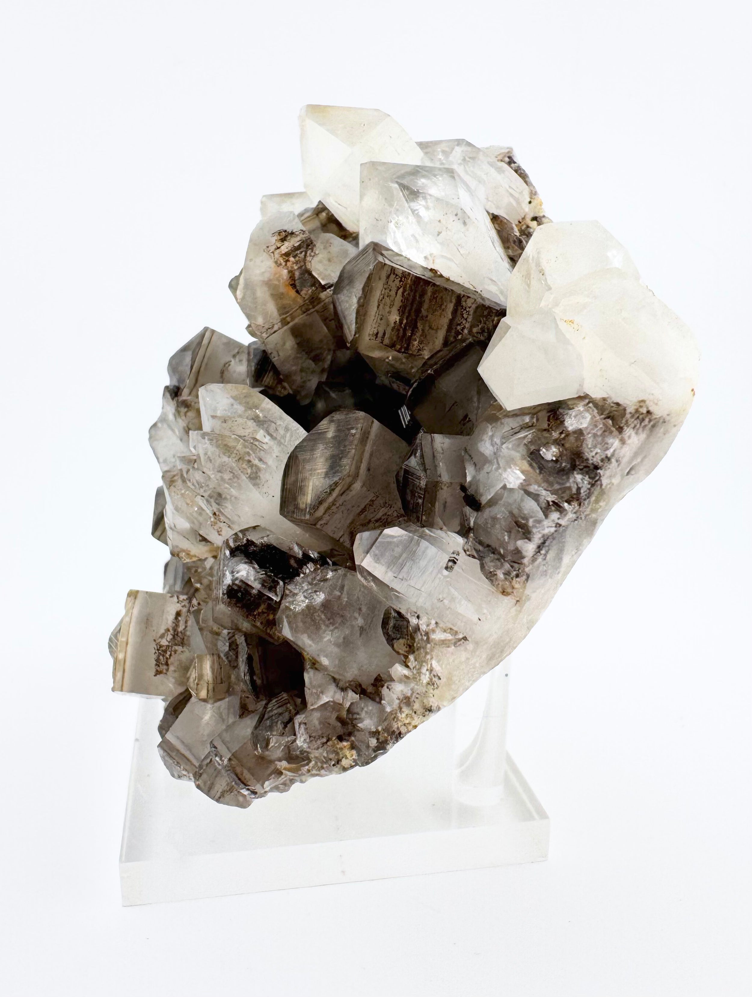 Columnar Benz Calcite (panda) and Quartz Cluster