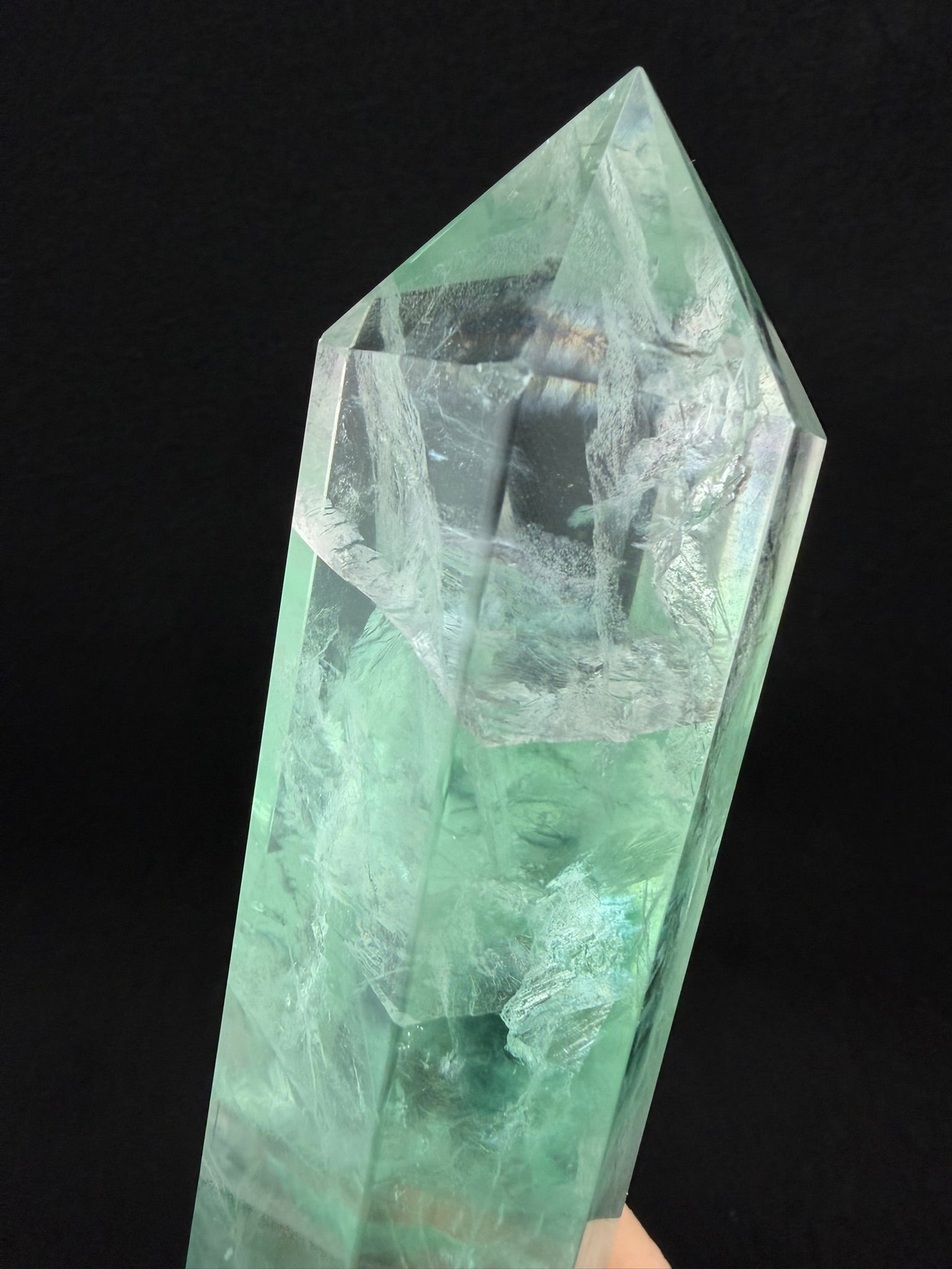 Green and Lavendar Fluorite obelisk