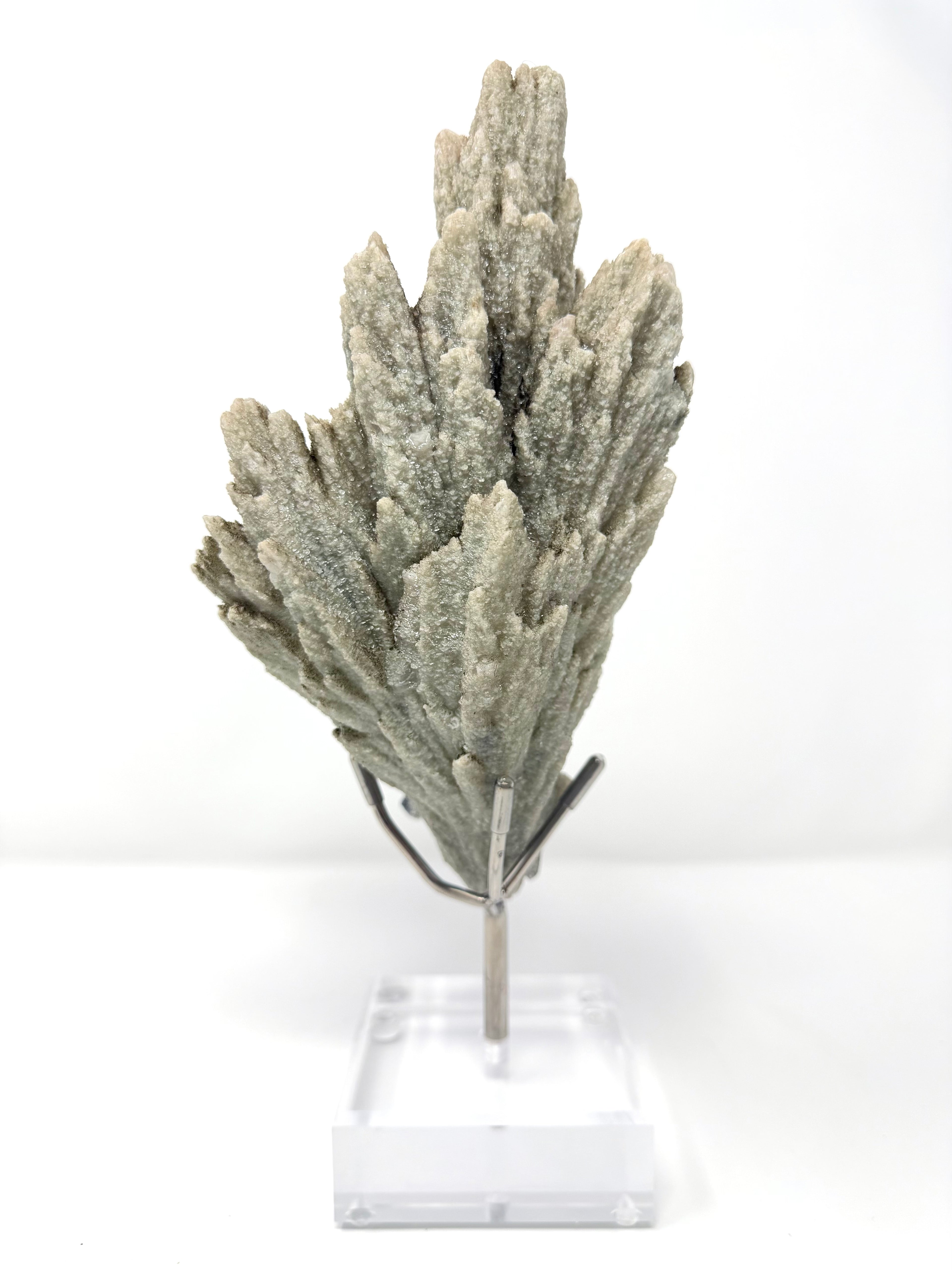 Green-Blue Feather Calcite with Amethyst and Specularite