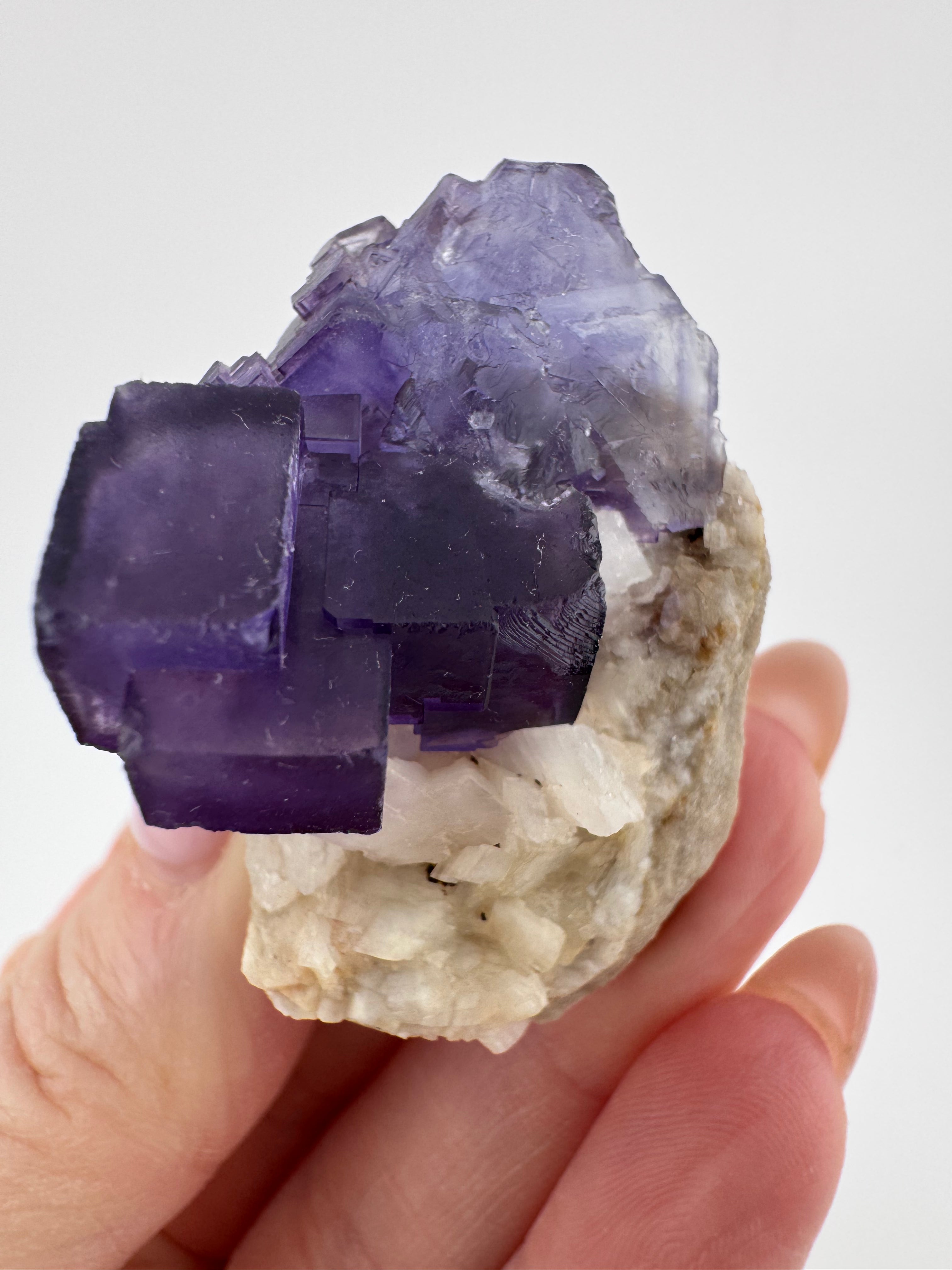 Purple Step Fluorite with Dolomite from Pakistan