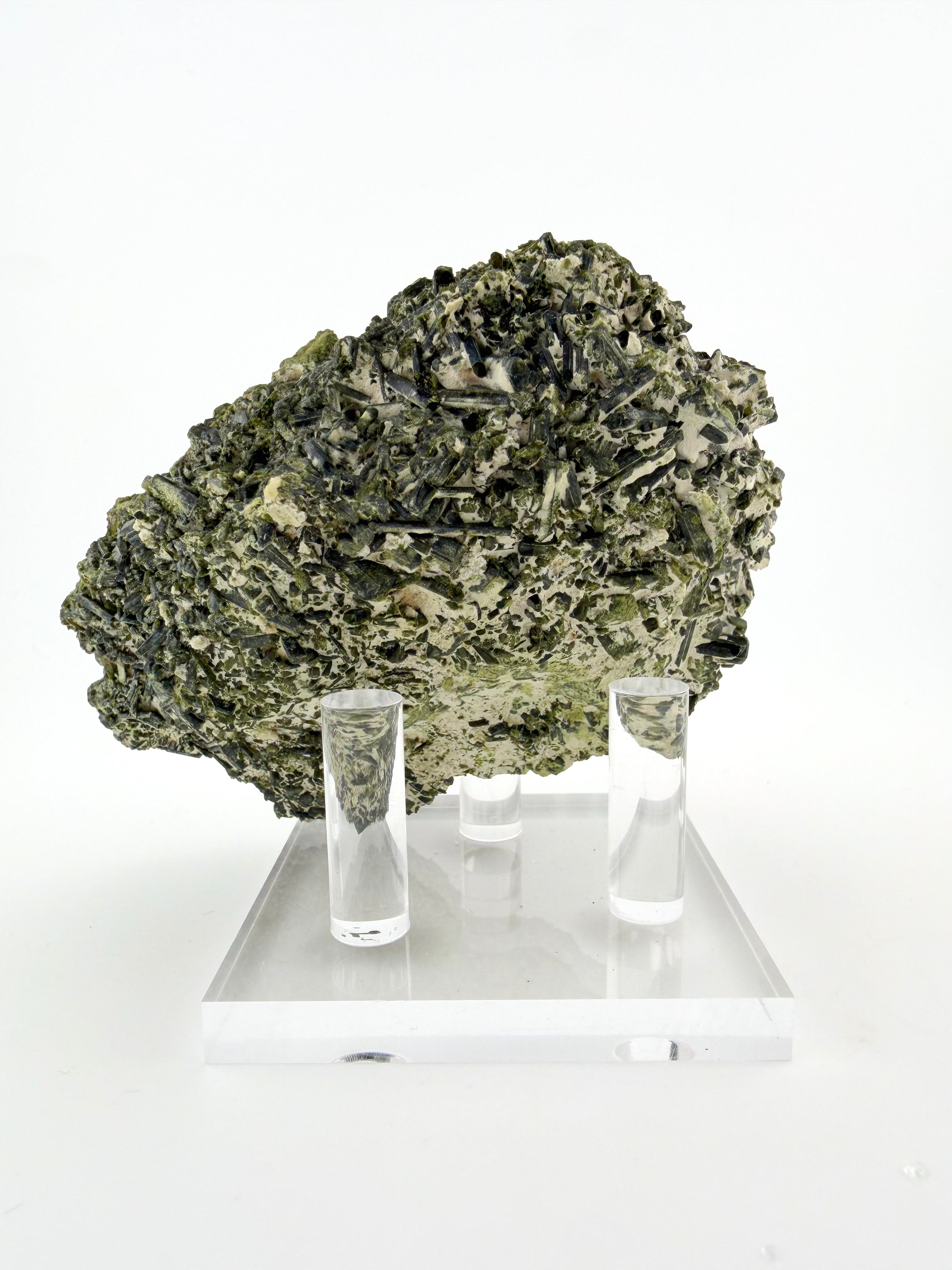 Green Tourmaline with Epidote