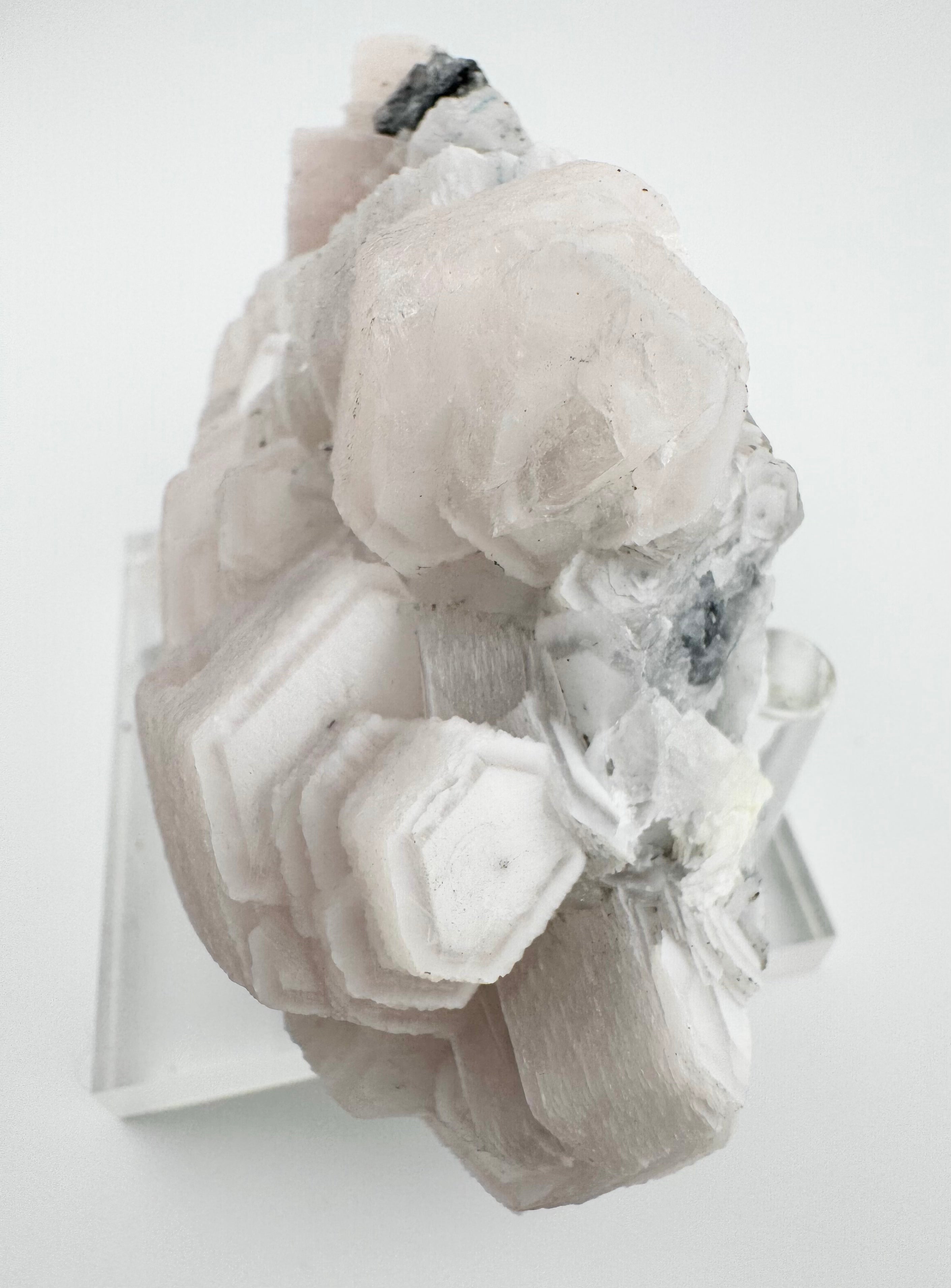 Pink 1000-Layer Coin Calcite Cluster