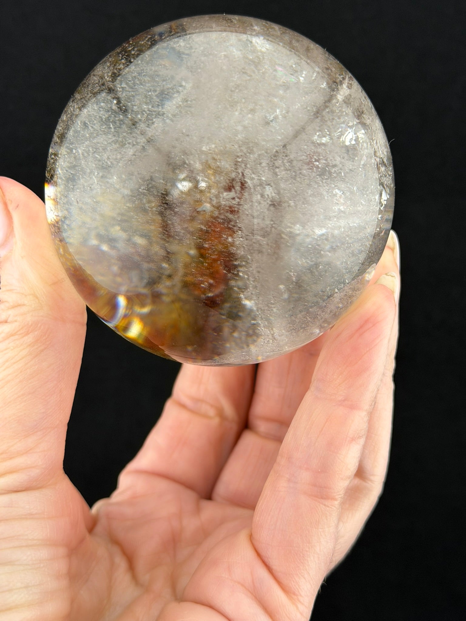 Petroleum Included Garden Quartz Sphere, Brazil