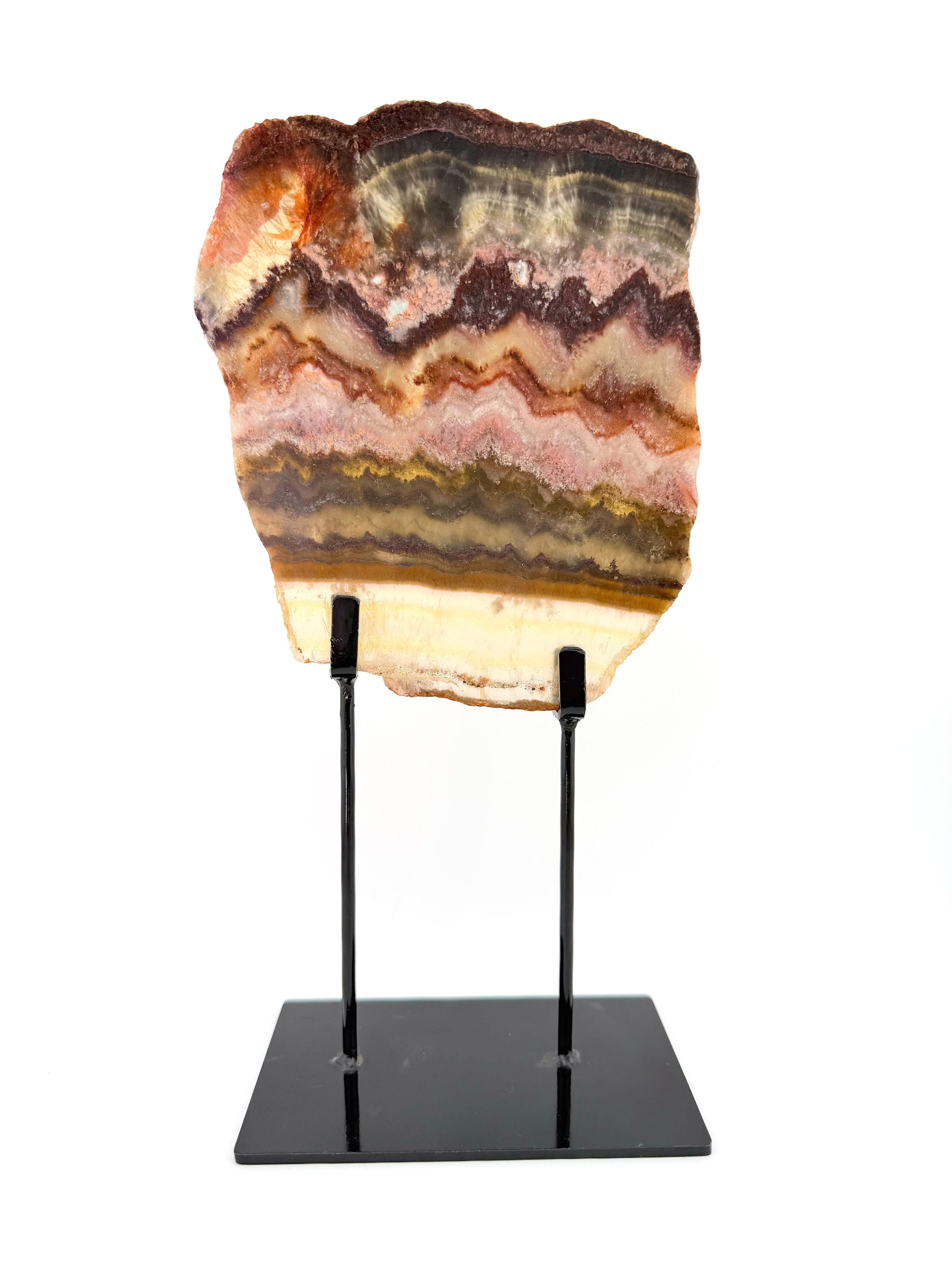 Banded Fluorite on Custom Stand