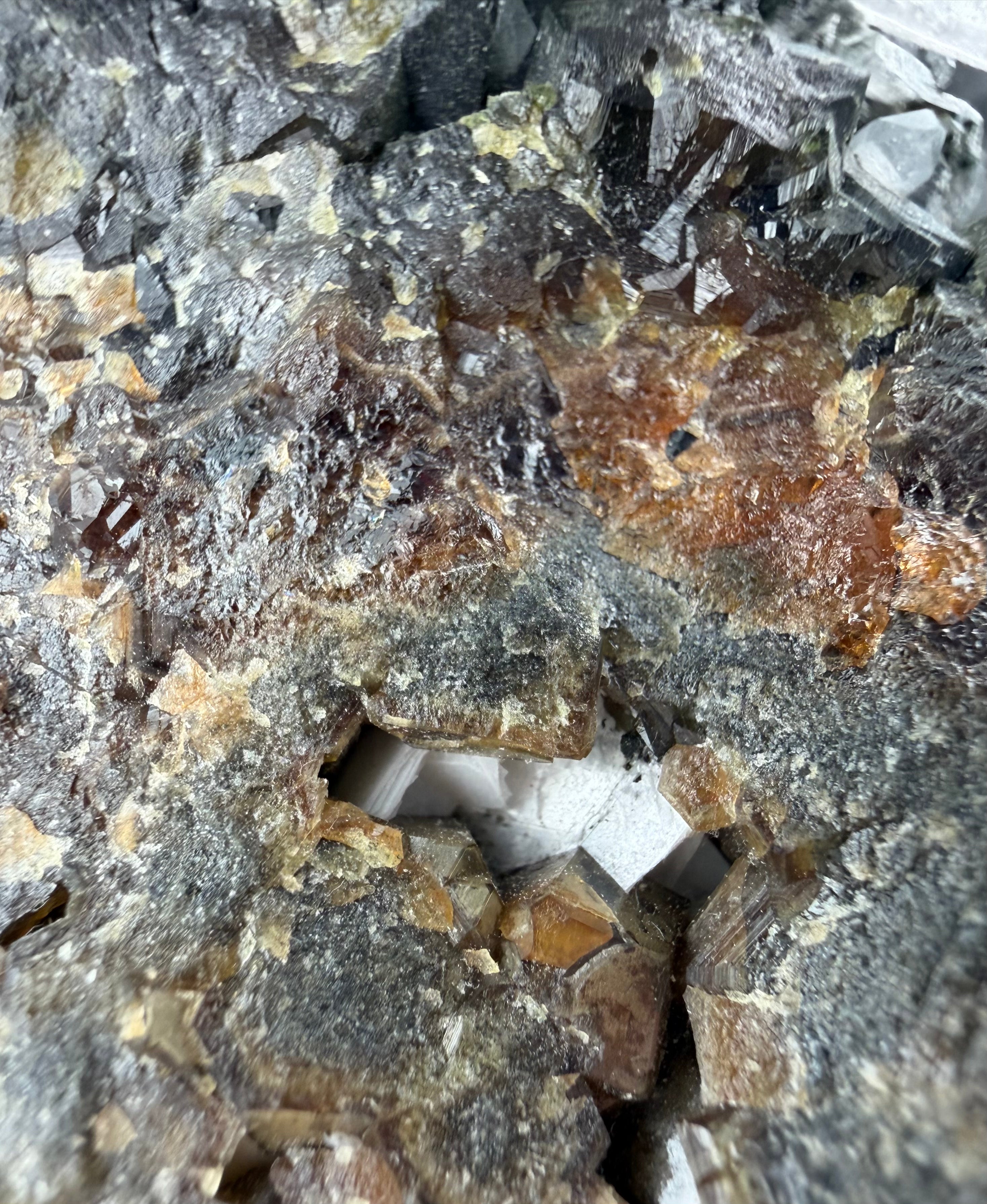 Andradite Garnet, Calcite & Quartz