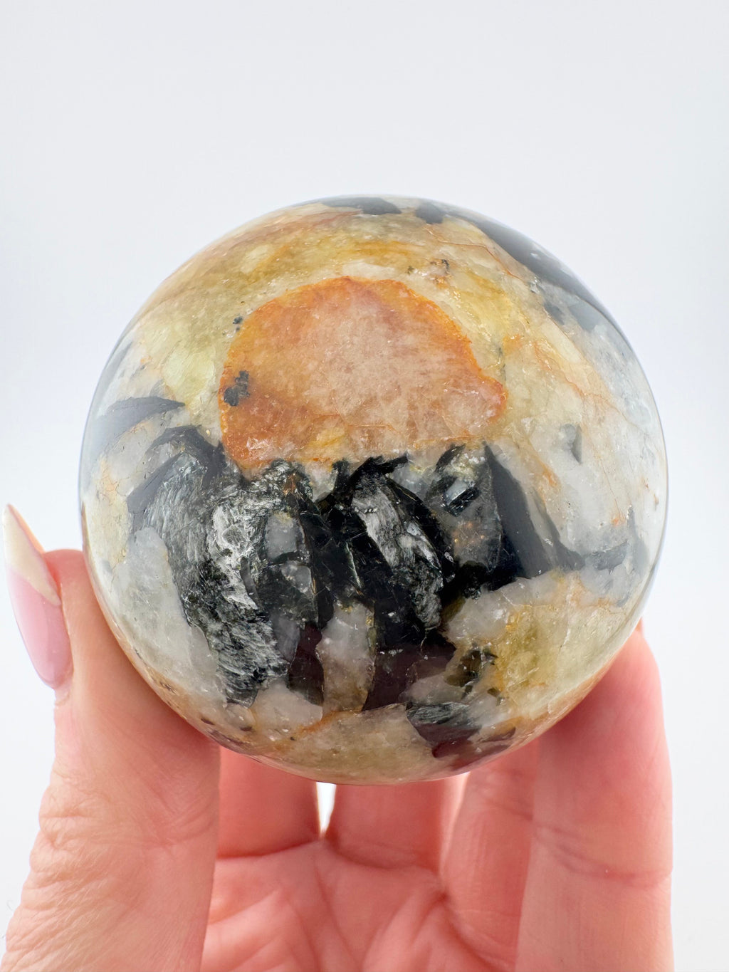 Golden Tourmaline Matrix Sphere