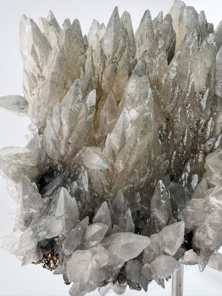 Blue Green Feather Calcite with Pyrite from Anhui