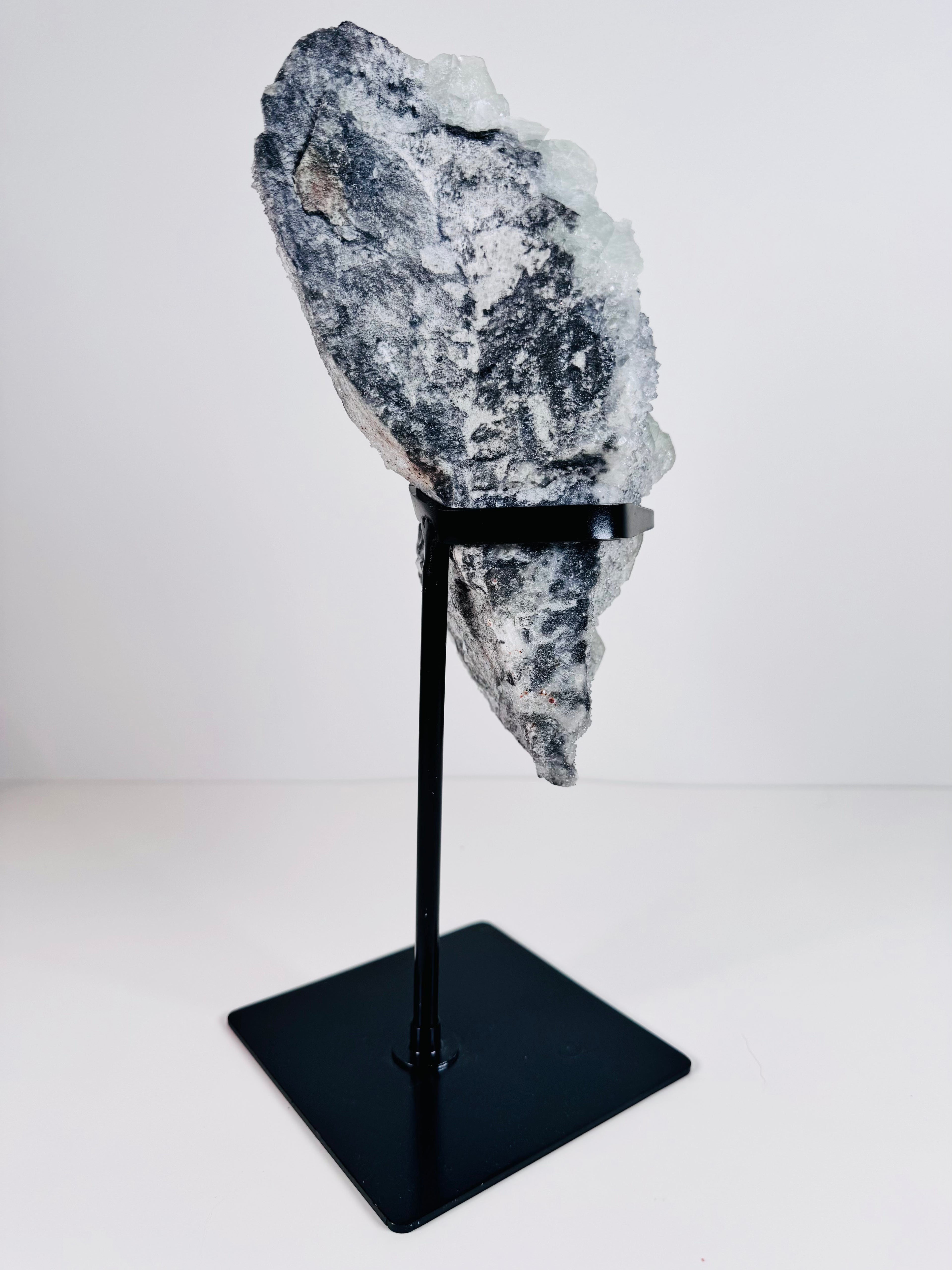 Green Fluorite with Quartz Bloom