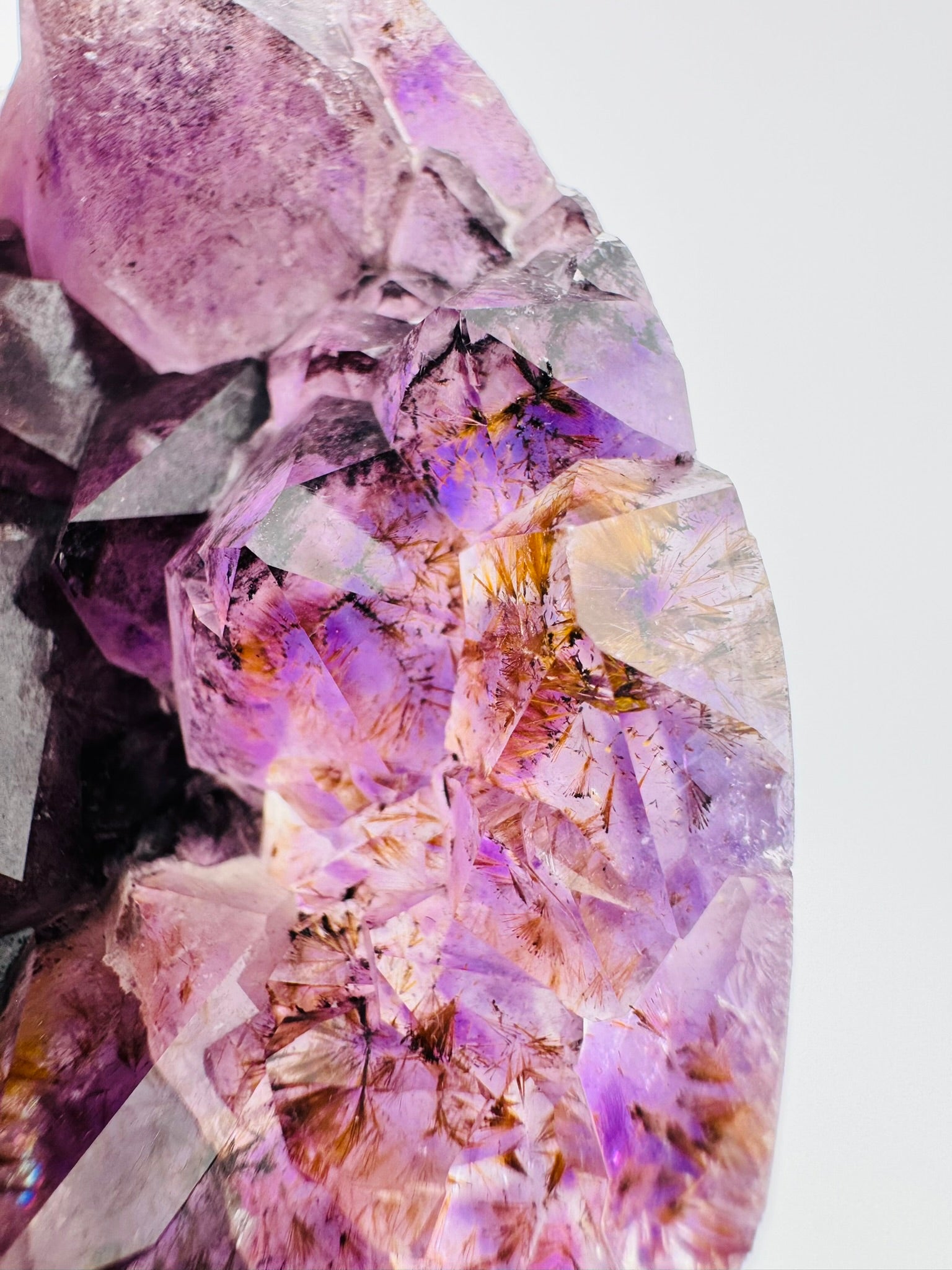 Golden Rutile Amethyst Sphere