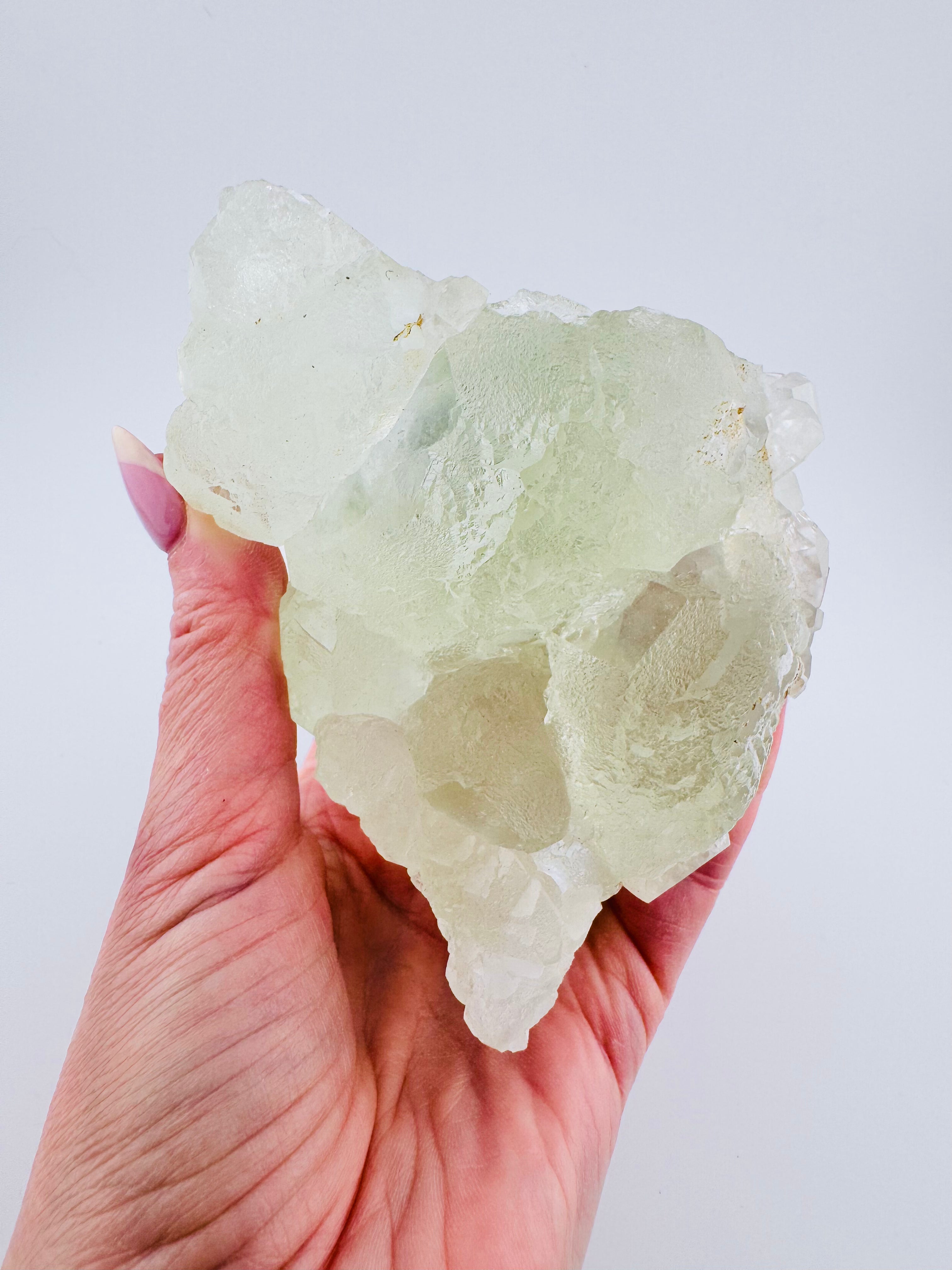 Green Fluorite with Benz Calcite from Fujian