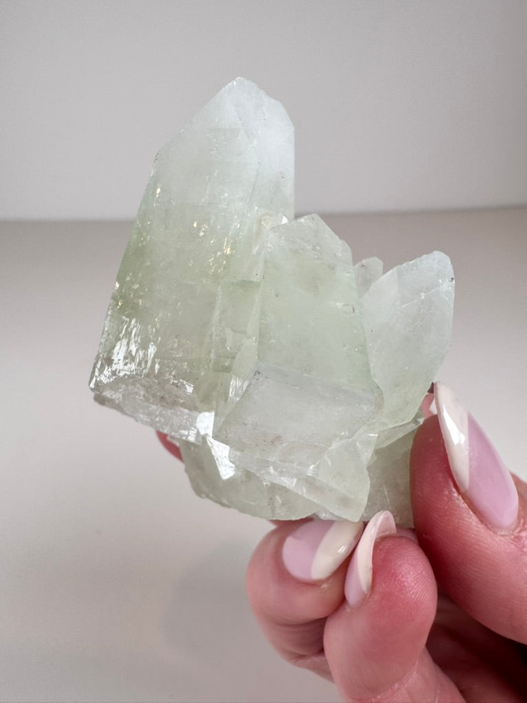 Green Apophyllite with Peach Stilbite