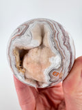 White Mexico Lace Agate Sphere with Druzy