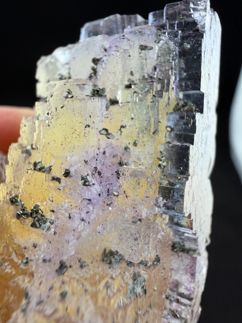 Fluorite with Chalcopyrite and Calcite, Illinois