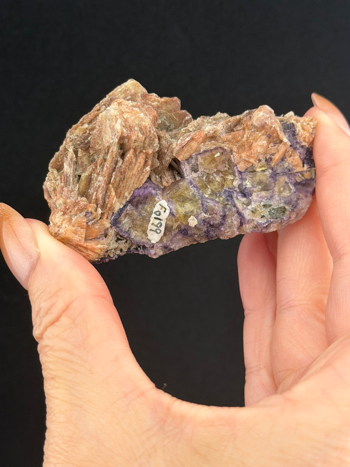 Pink Barite on Fluorite, Ontario, Canada