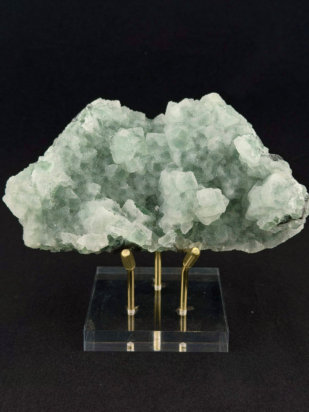 Blue "Sugar" fluorite with druzy quartz, Fujian, China