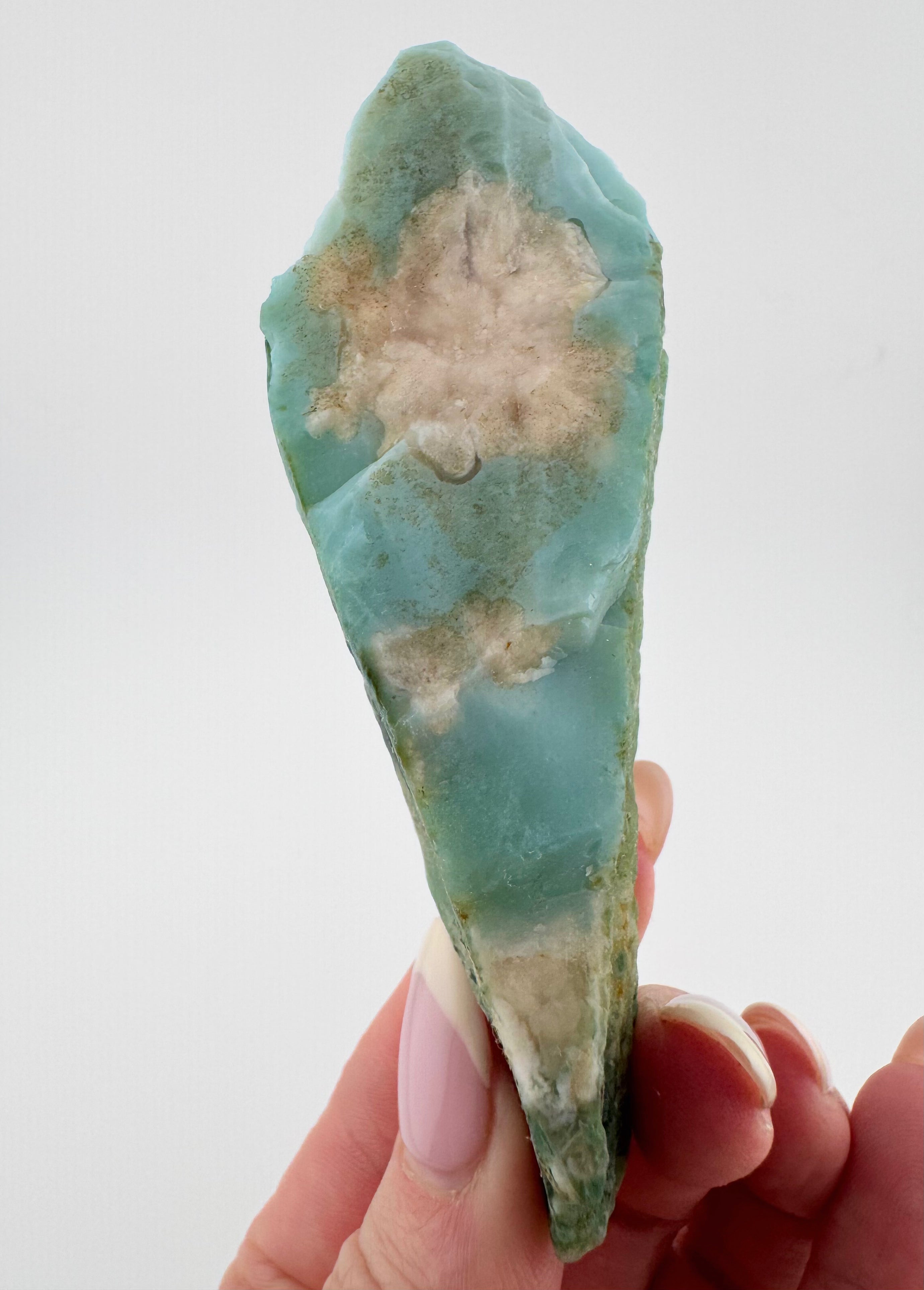 Raw Green Cherry Blossom Agate