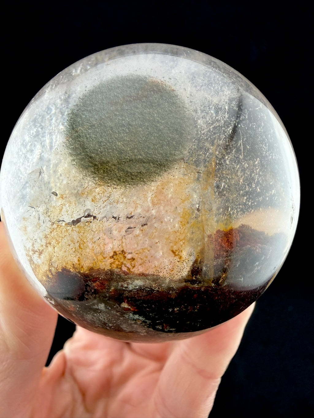 Petroleum Included Garden Quartz Sphere, Brazil