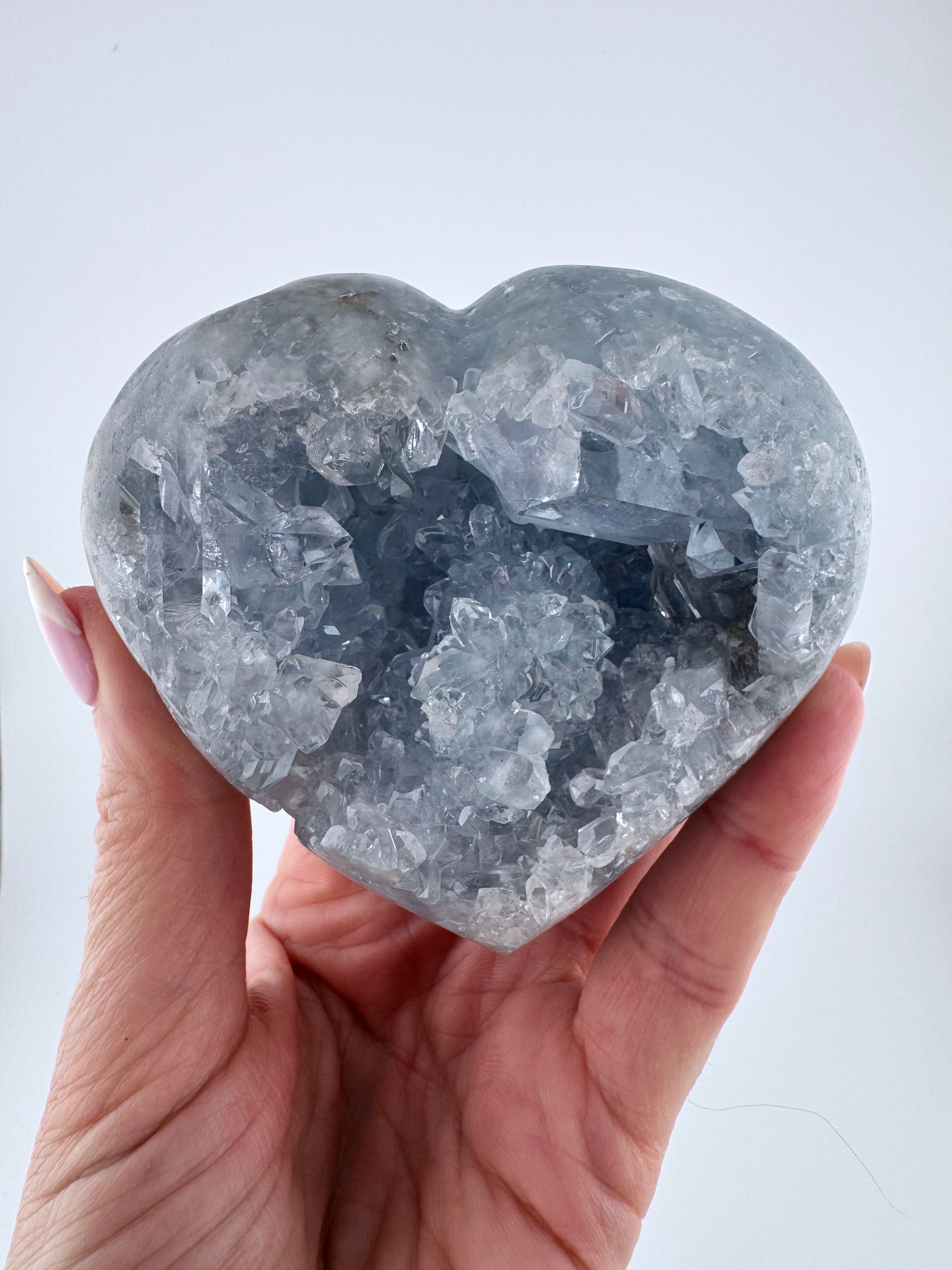 High Quality Blue Celestite Heart