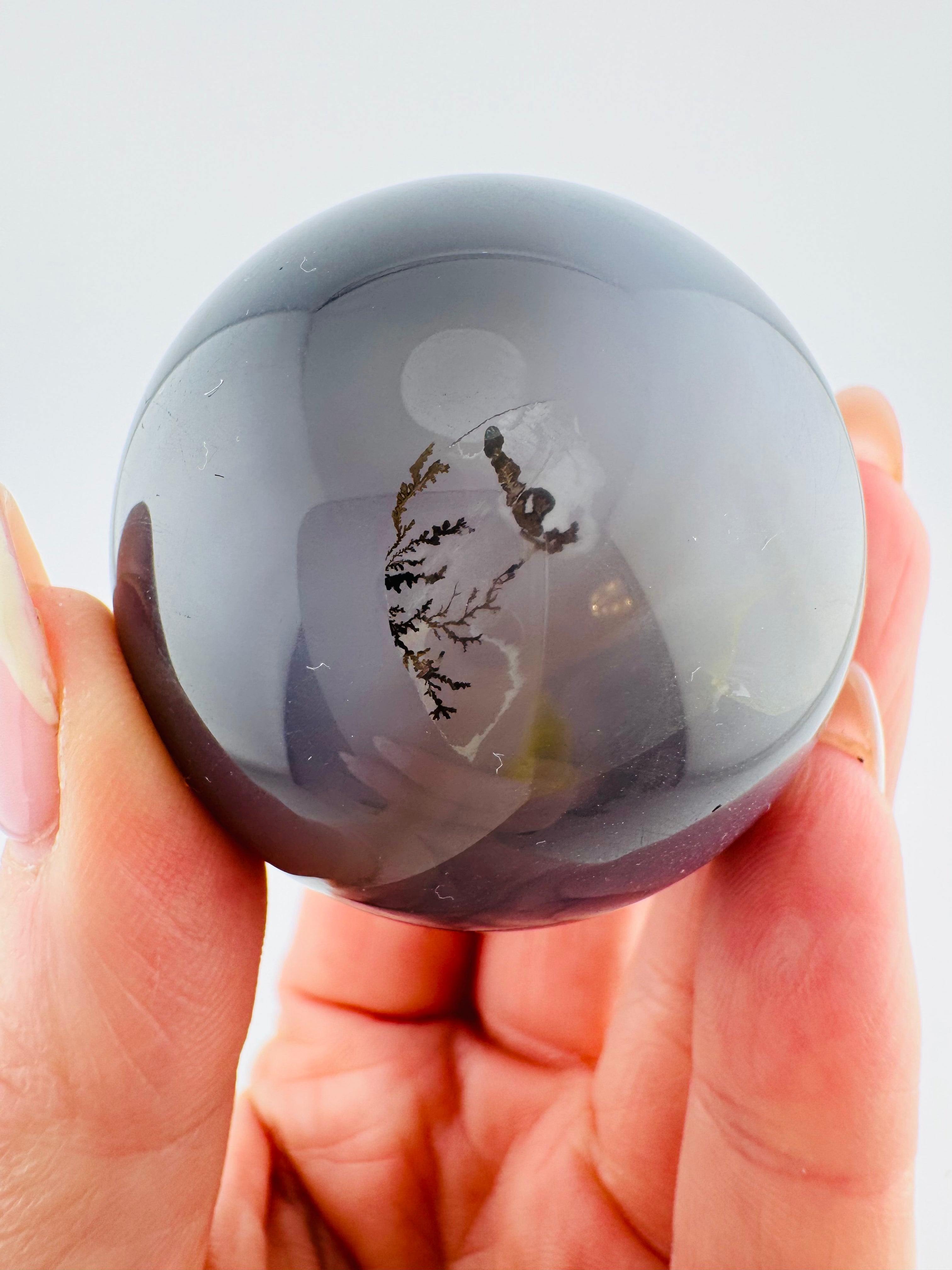 Black Cherry Blossom Agate Sphere