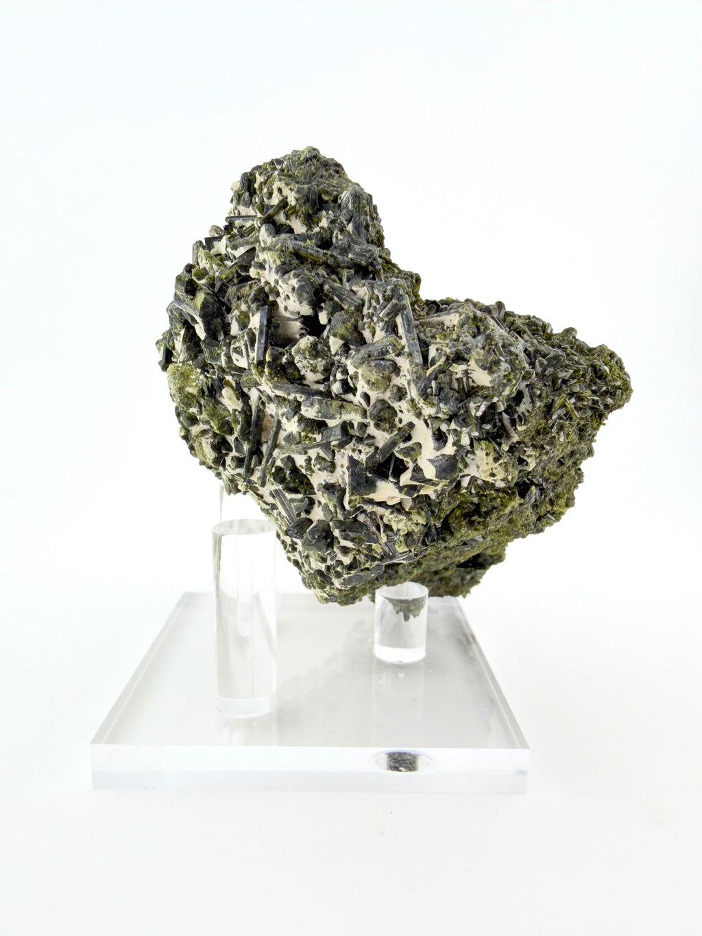 Green Tourmaline with Epidote