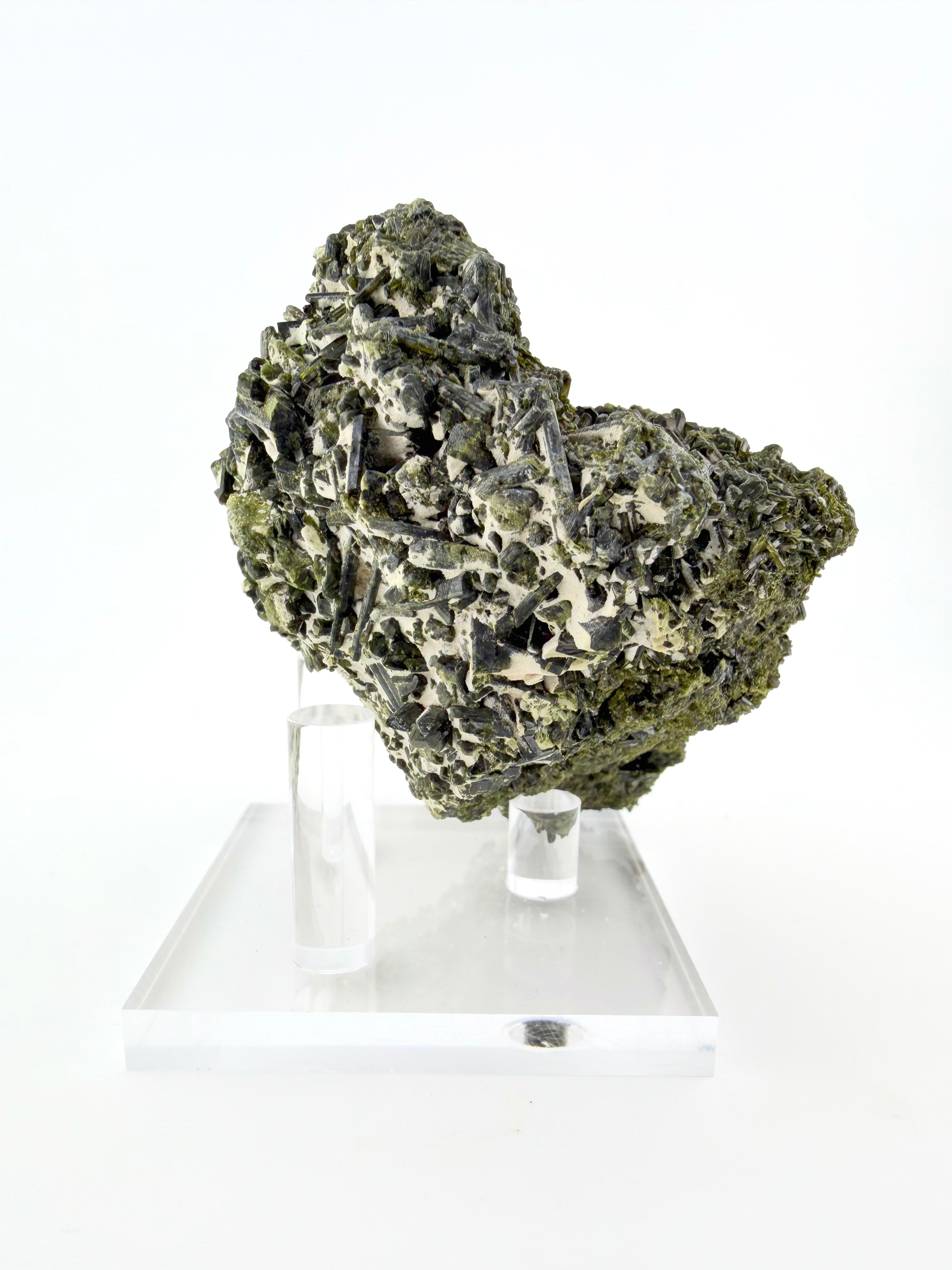 Green Tourmaline with Epidote
