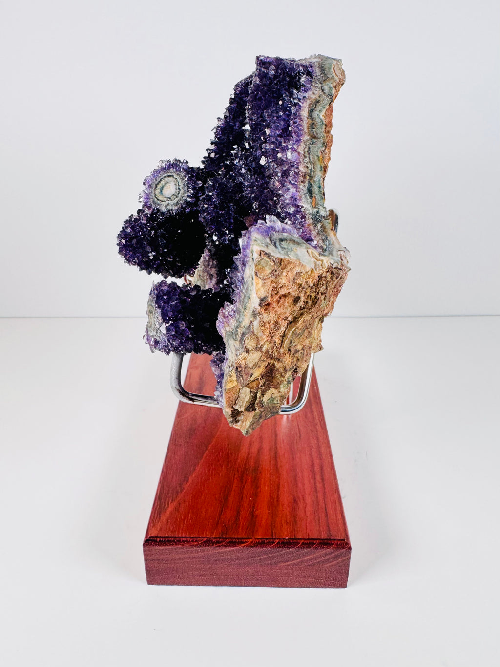 Amethyst with Orbicular Agate Eyes, from Brazil