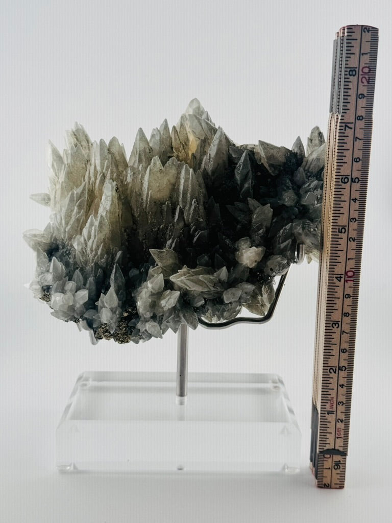 Blue Green Feather Calcite with Pyrite from Anhui