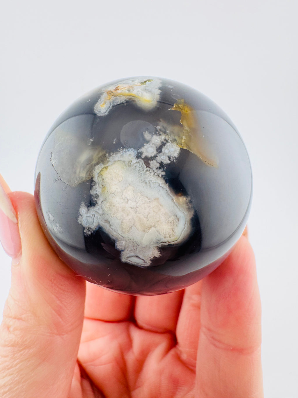 Black Cherry Blossom Agate Sphere