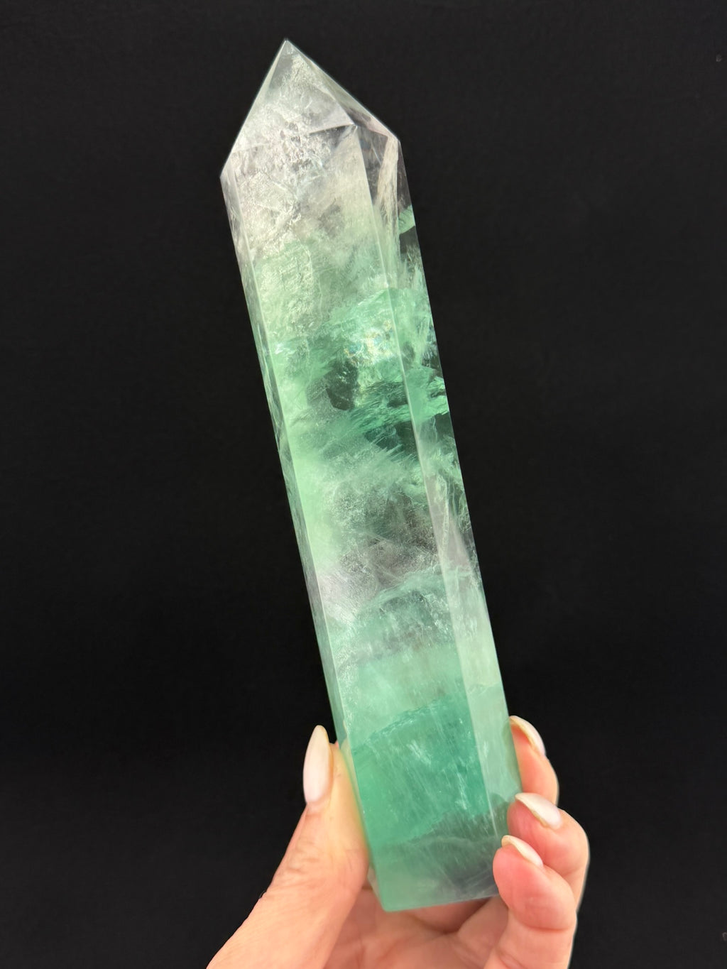 Green and Lavendar Fluorite obelisk