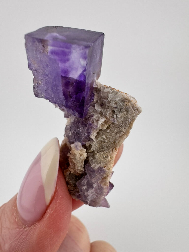 Purple Step Fluorite with Dolomite from Pakistan