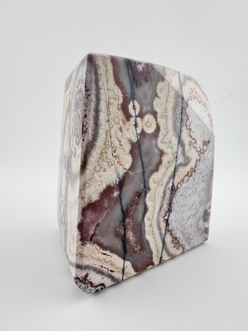 Red Mexico Lace Agate with Quartz Freeform