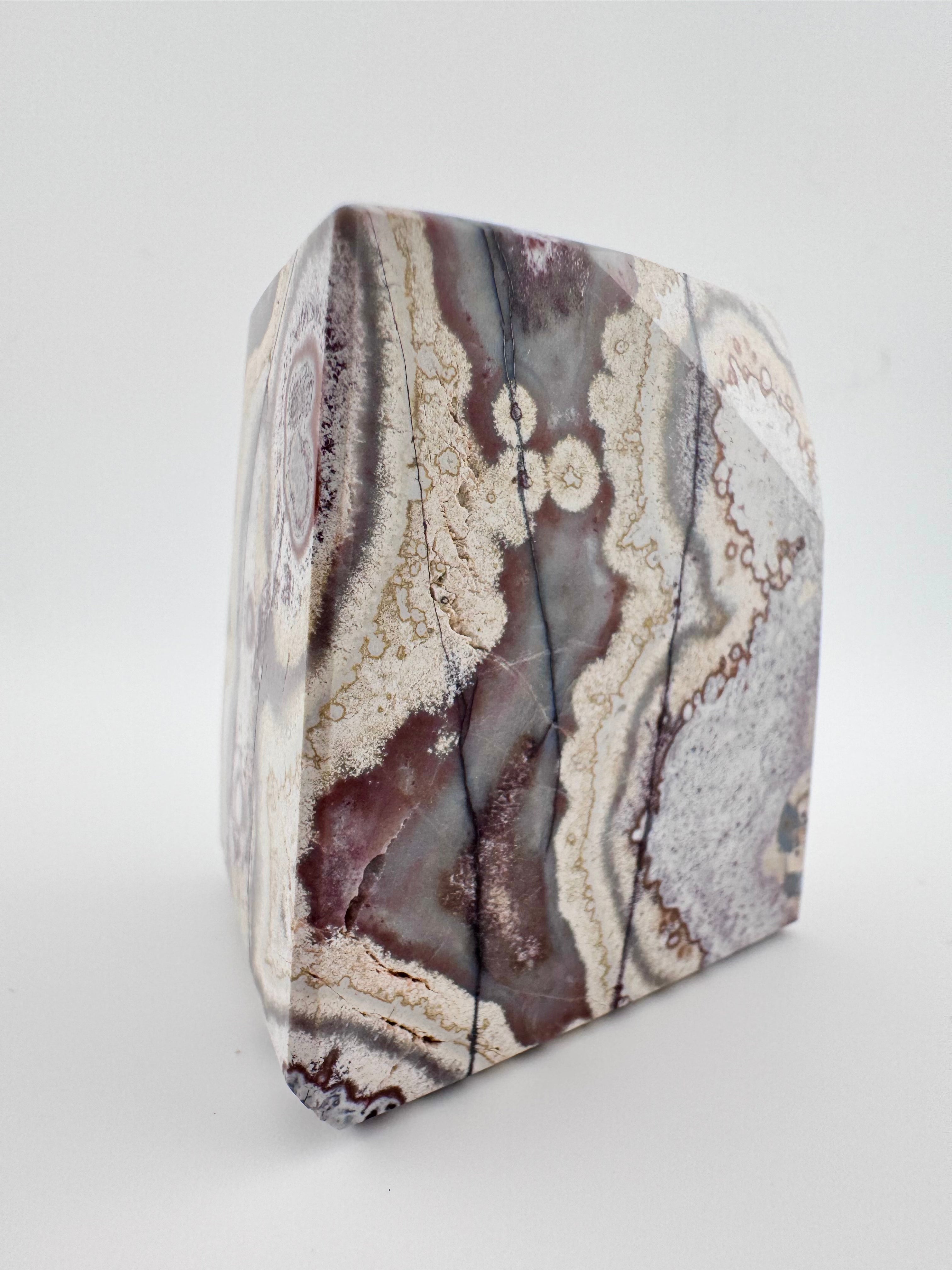 Red Mexico Lace Agate with Quartz Freeform