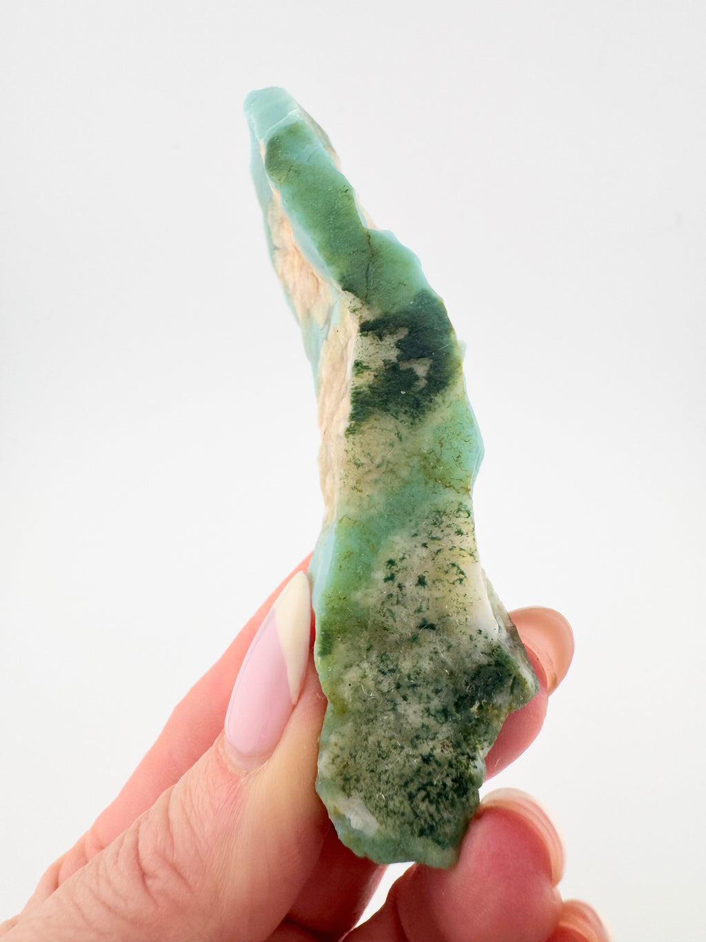 Raw Green Cherry Blossom Agate