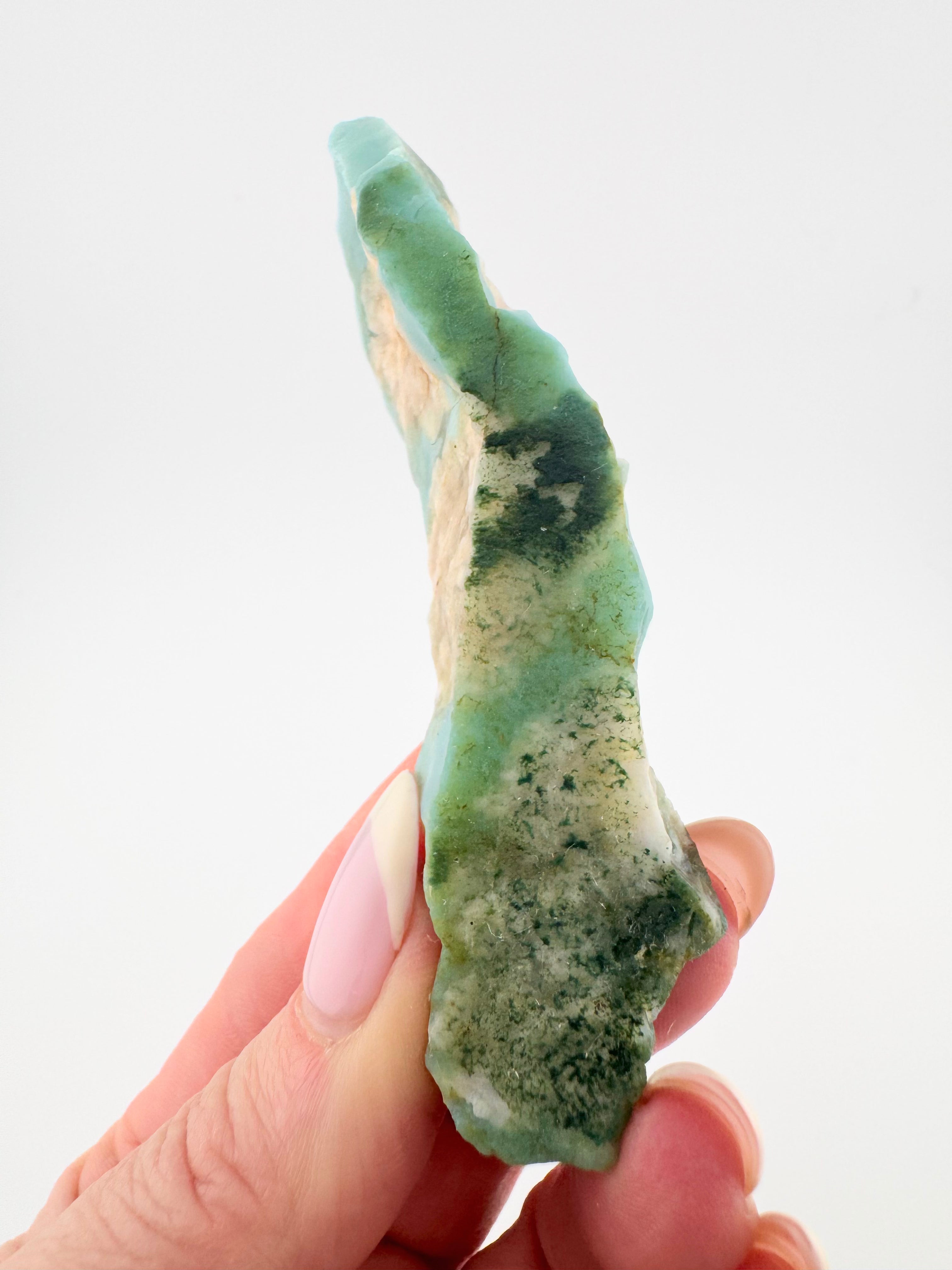 Raw Green Cherry Blossom Agate