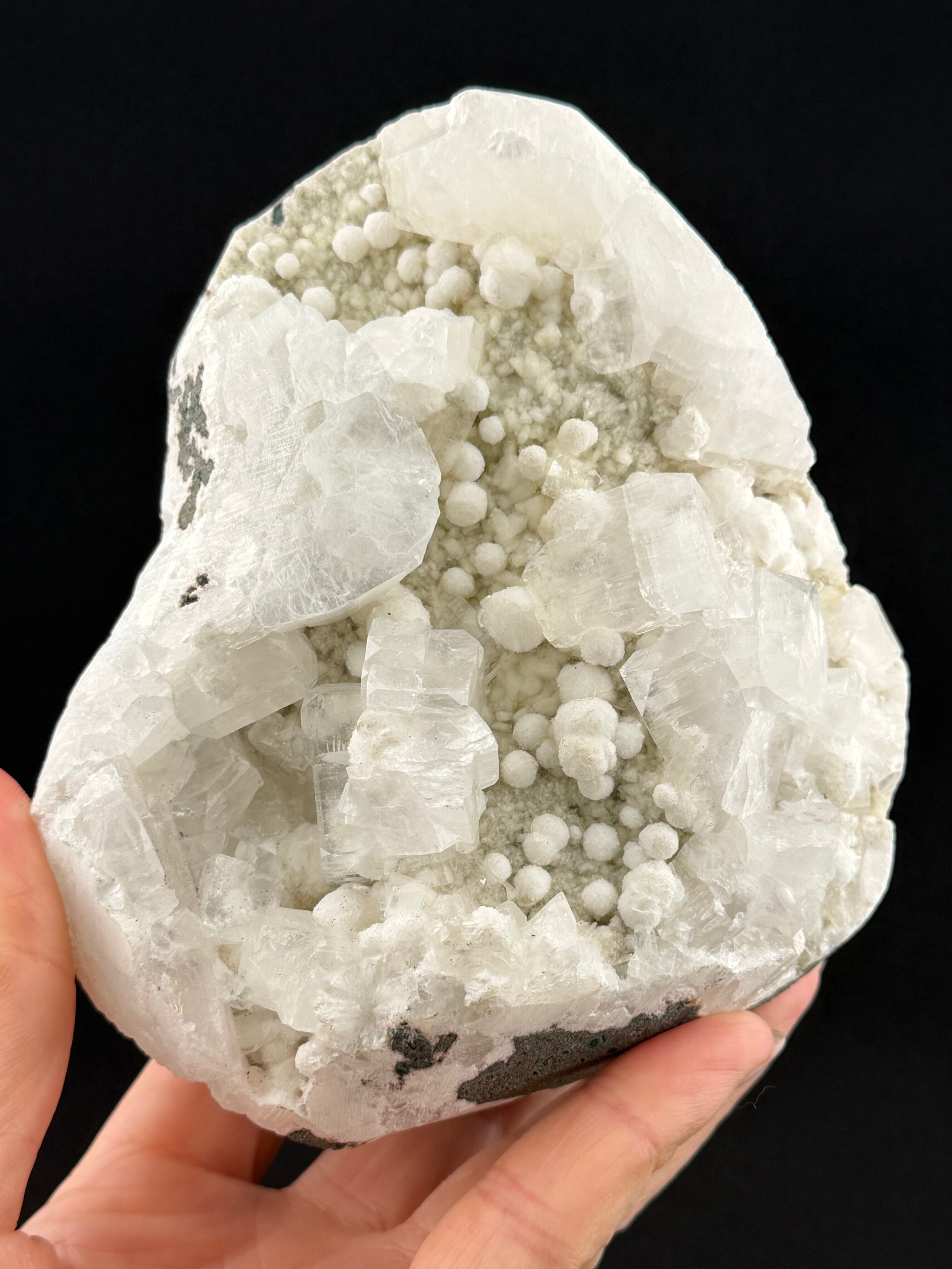 White Thomsonite with Clear Apophyllite – Jalgaon District, India