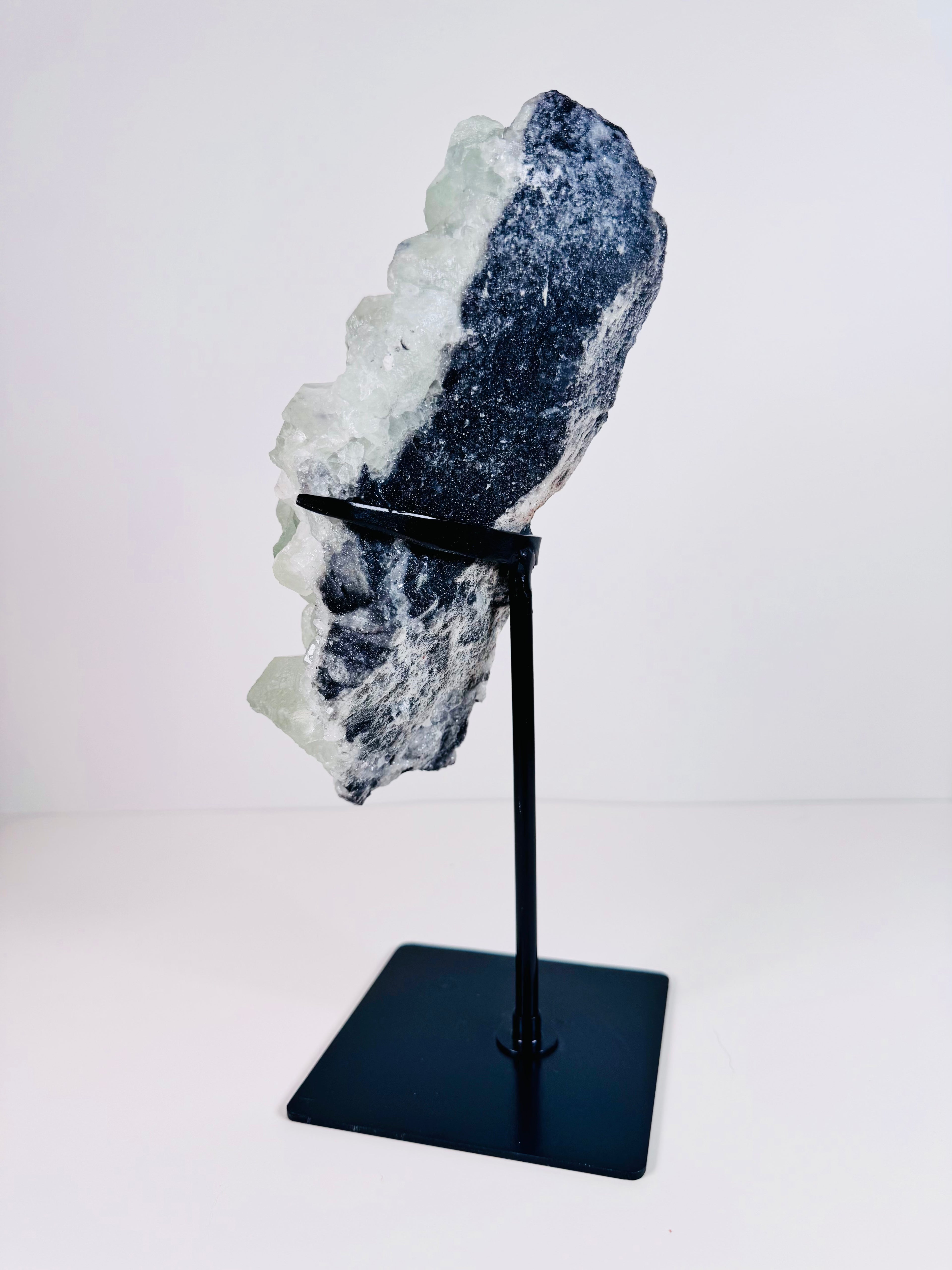 Green Fluorite with Quartz Bloom