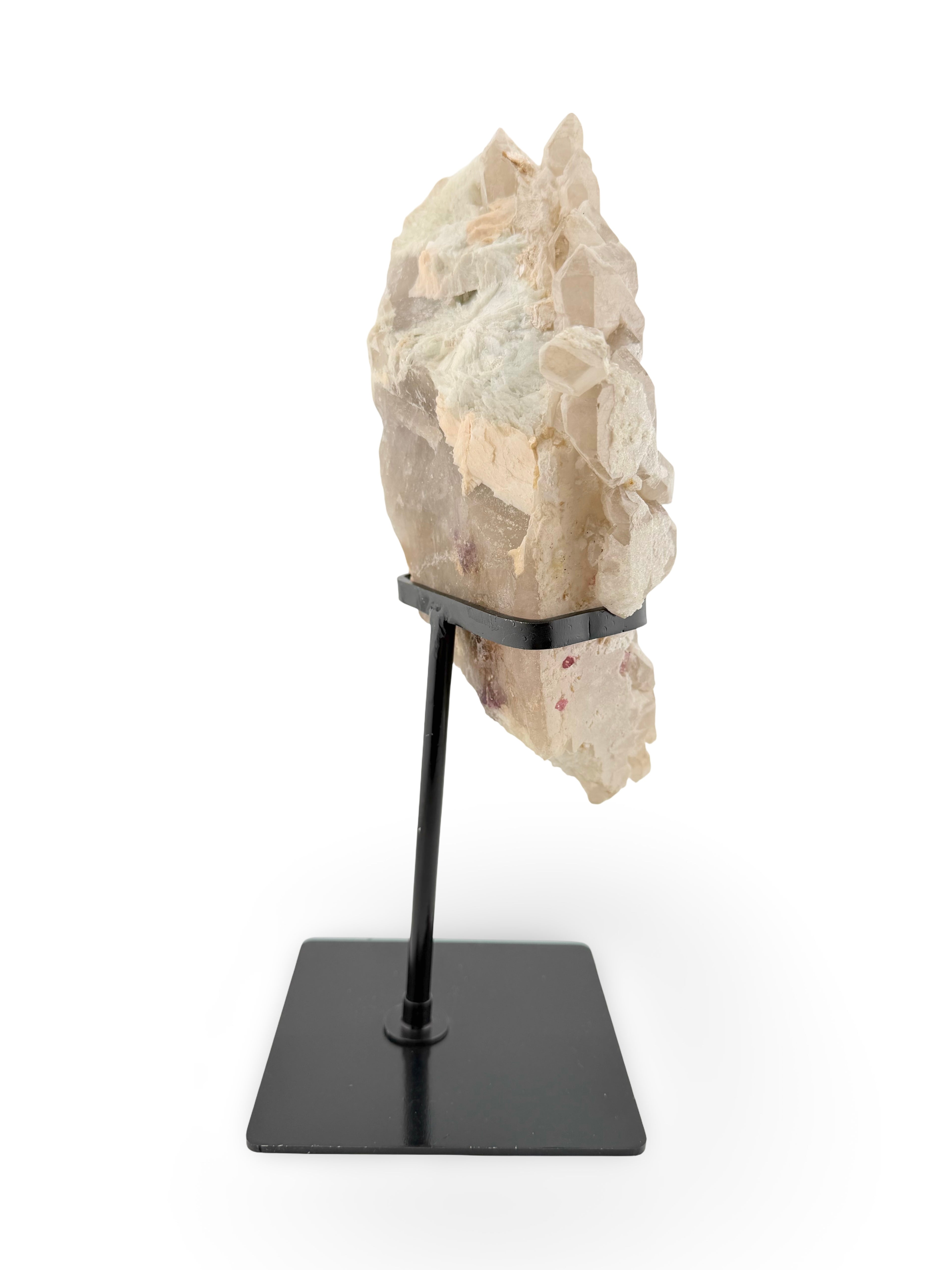 Elestial Quartz with Watermelon Tourmaline