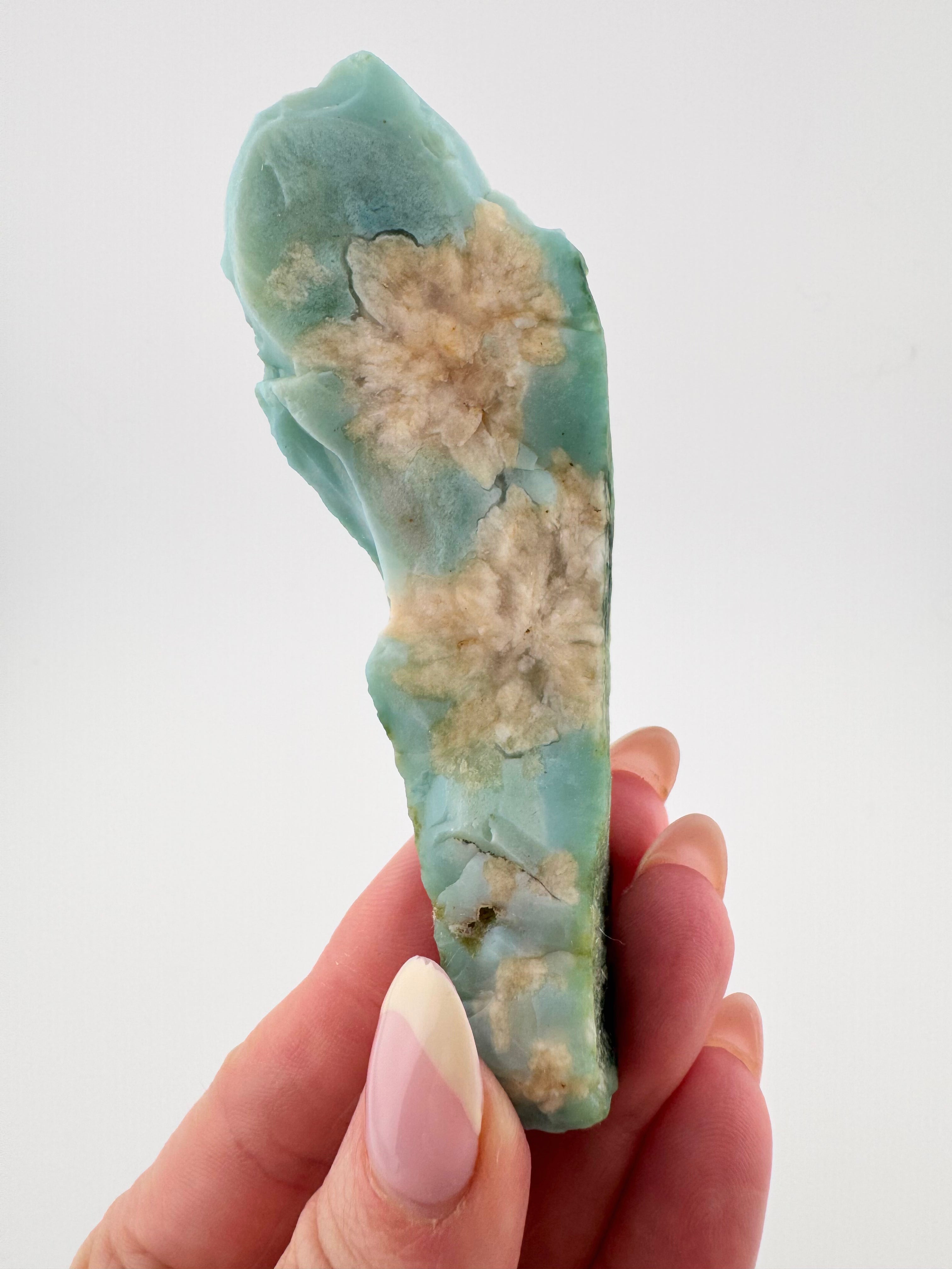 Raw Green Cherry Blossom Agate