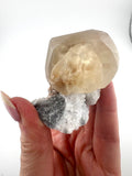 Honey Calcite on Quartz