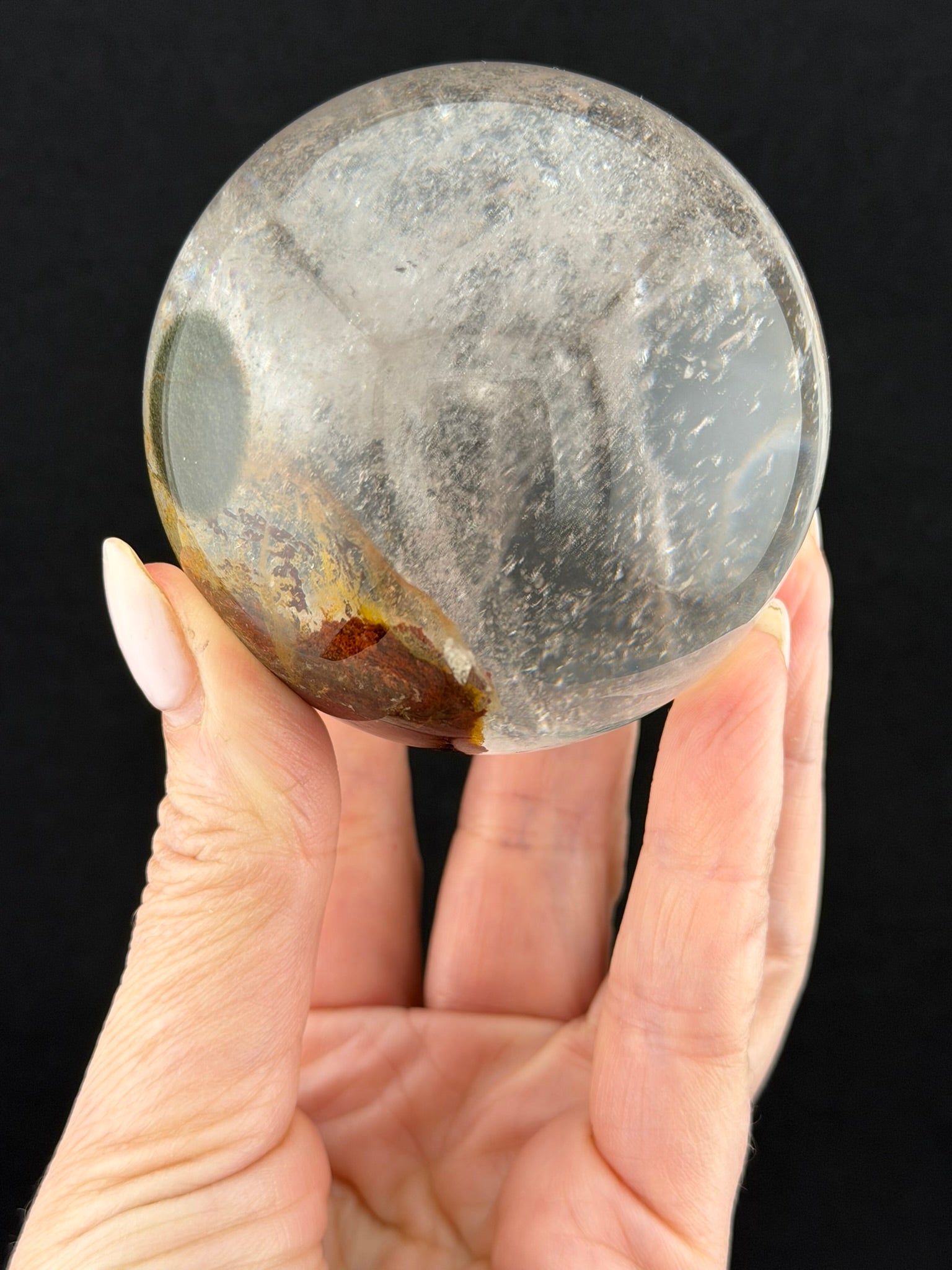 Petroleum Included Garden Quartz Sphere, Brazil