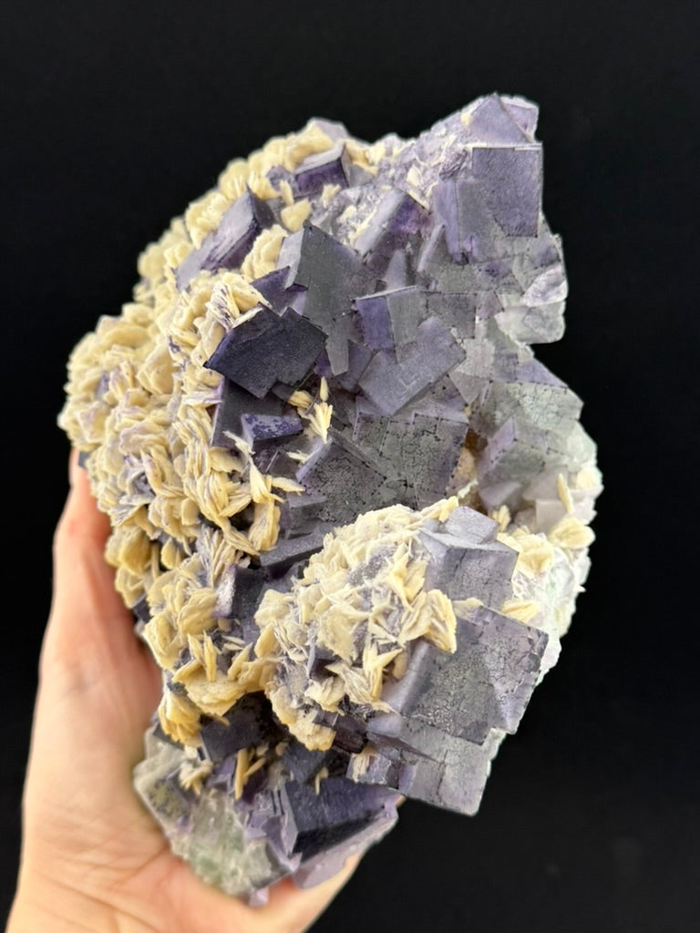 "QR Code" Fluorite with Petal Calcite, Guizhou, China