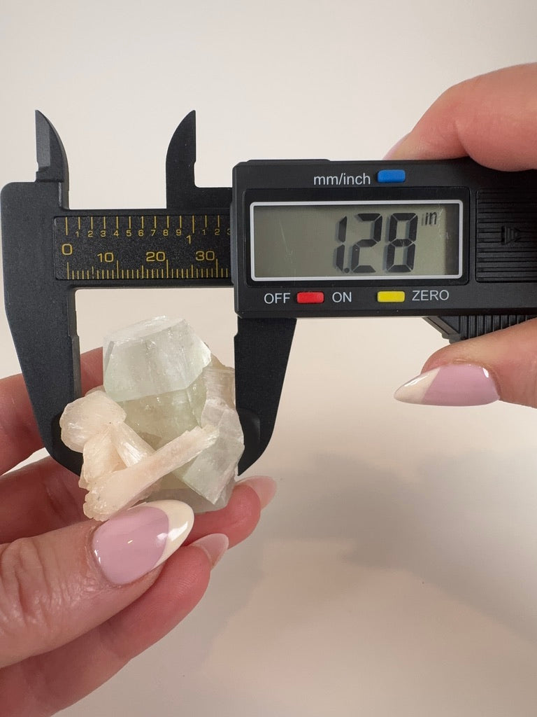 Green Apophyllite with Peachy Stilbite