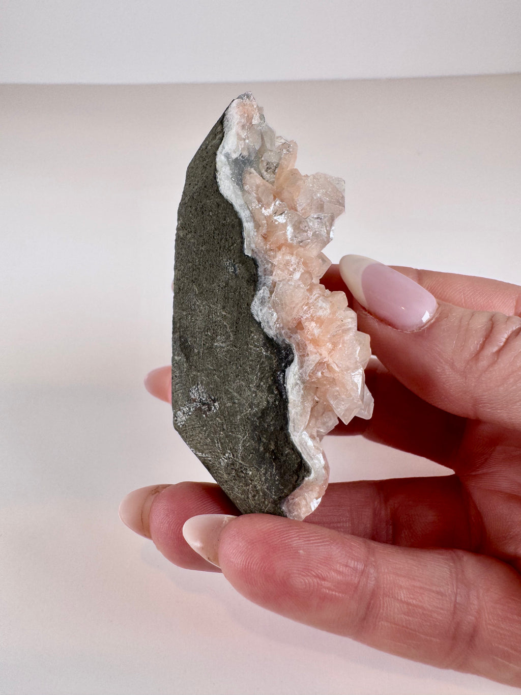 White Apophyllite with Peachy Stilbite