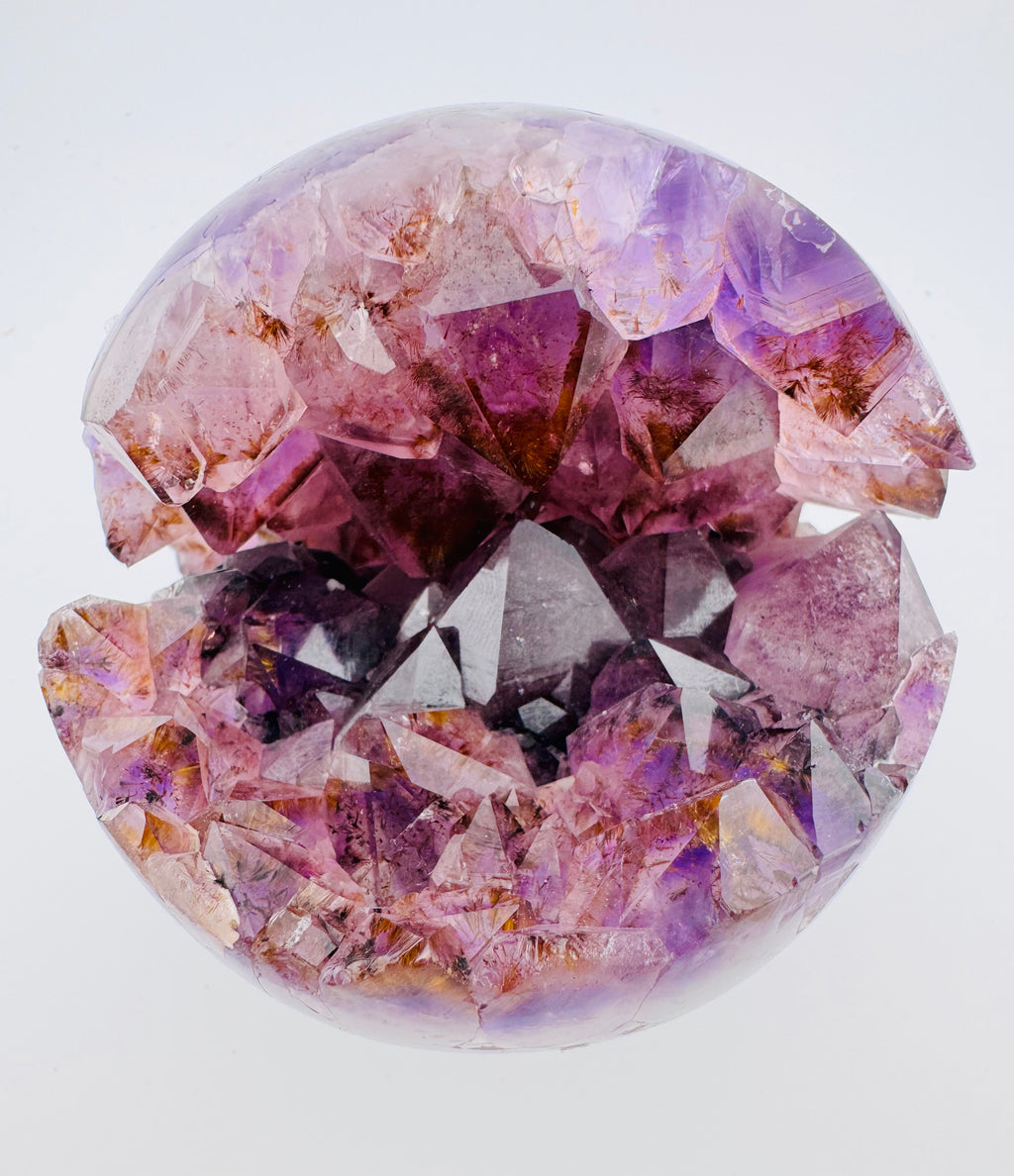 Golden Rutile Amethyst Sphere