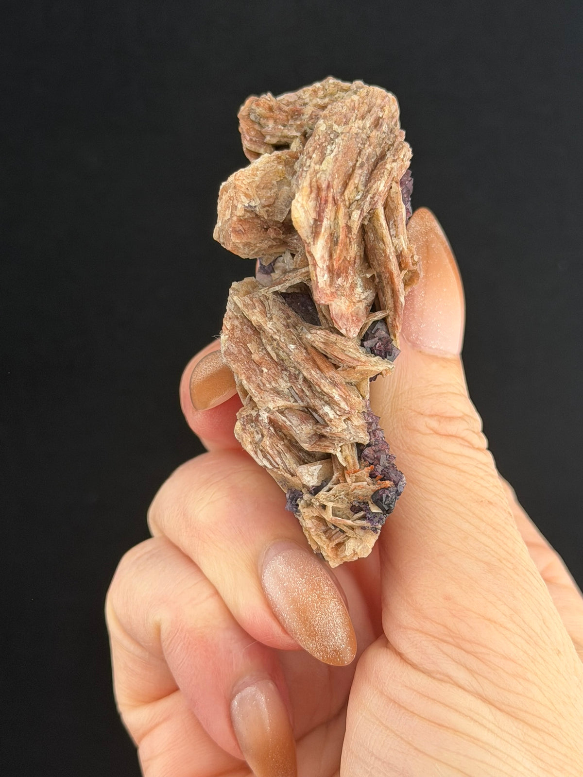 Pink Barite on Fluorite, Ontario, Canada