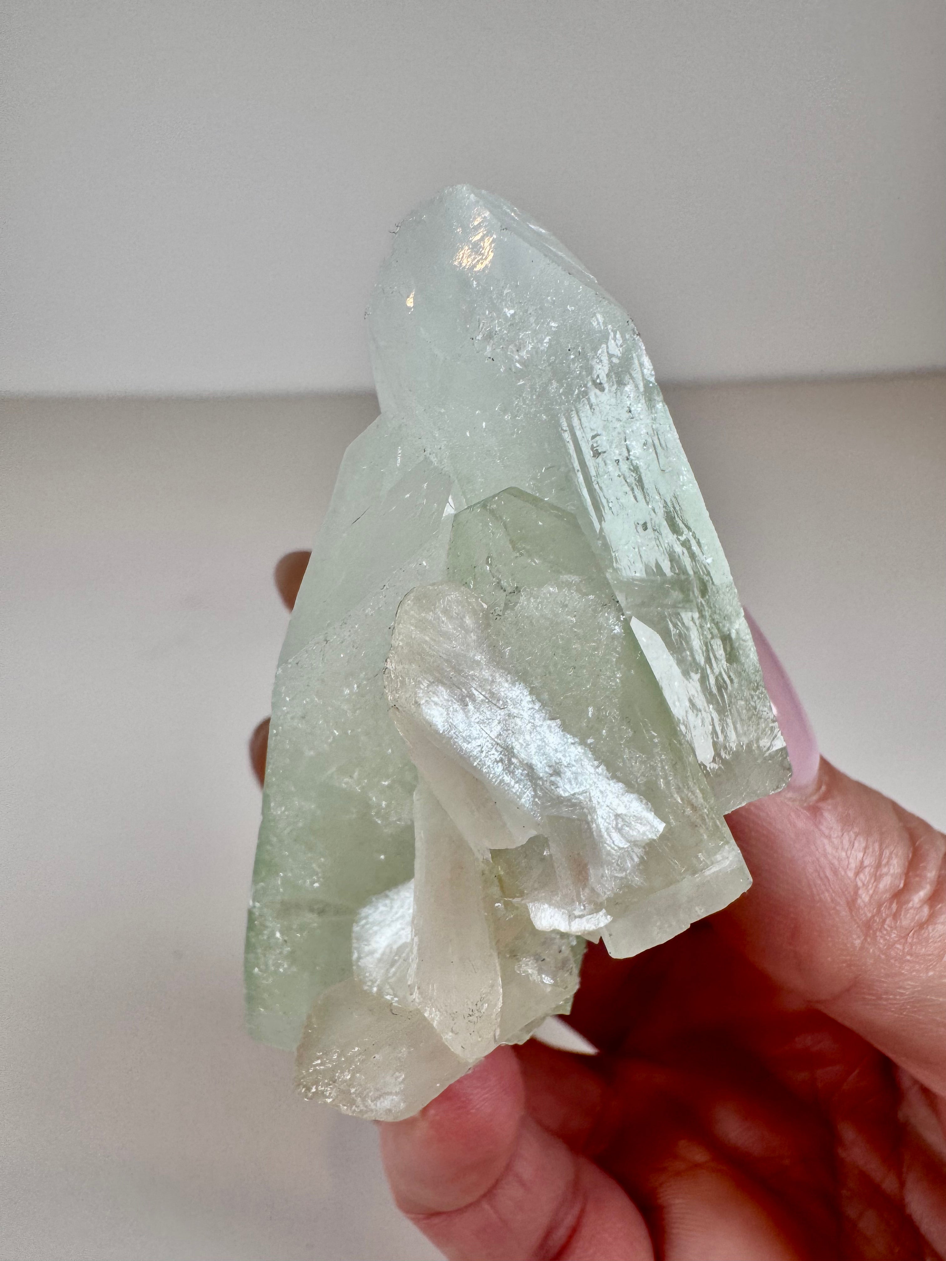 Green Apophyllite with Peach Stilbite