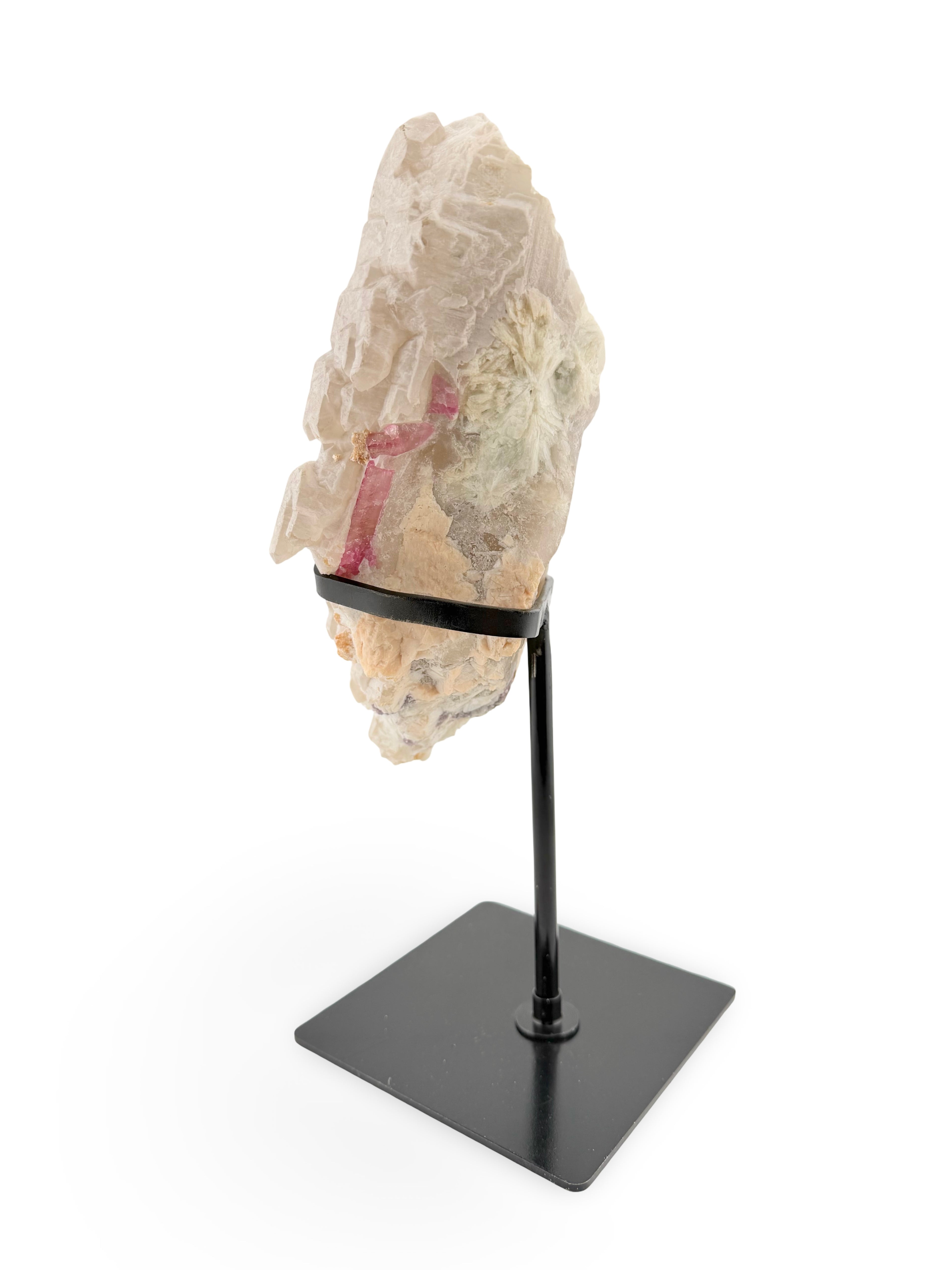 Elestial Quartz with Watermelon Tourmaline