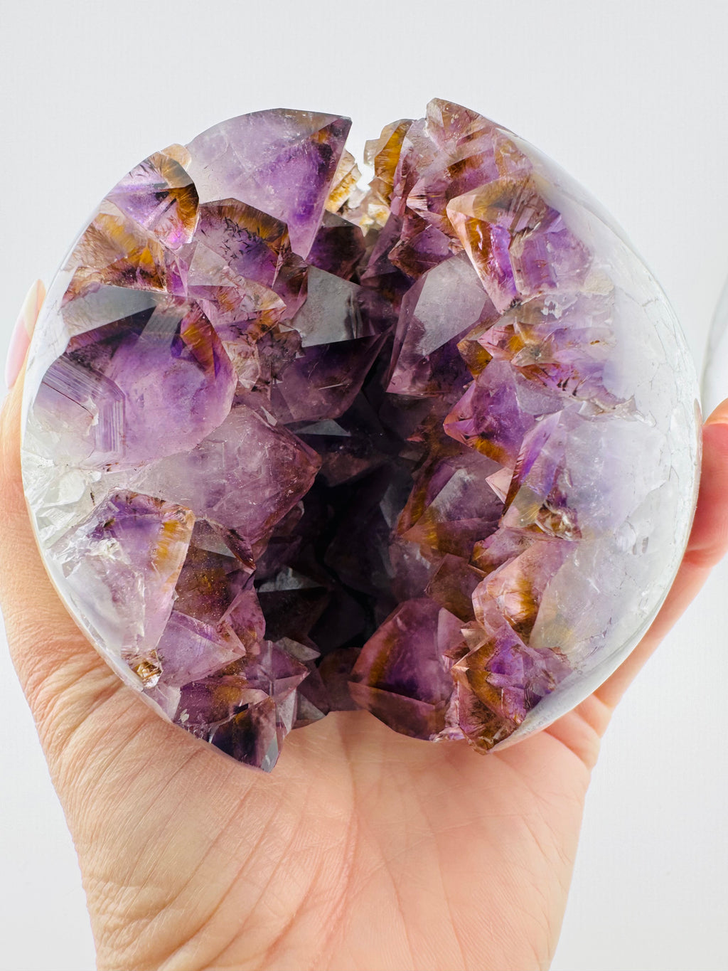 Golden Rutile Amethyst Sphere