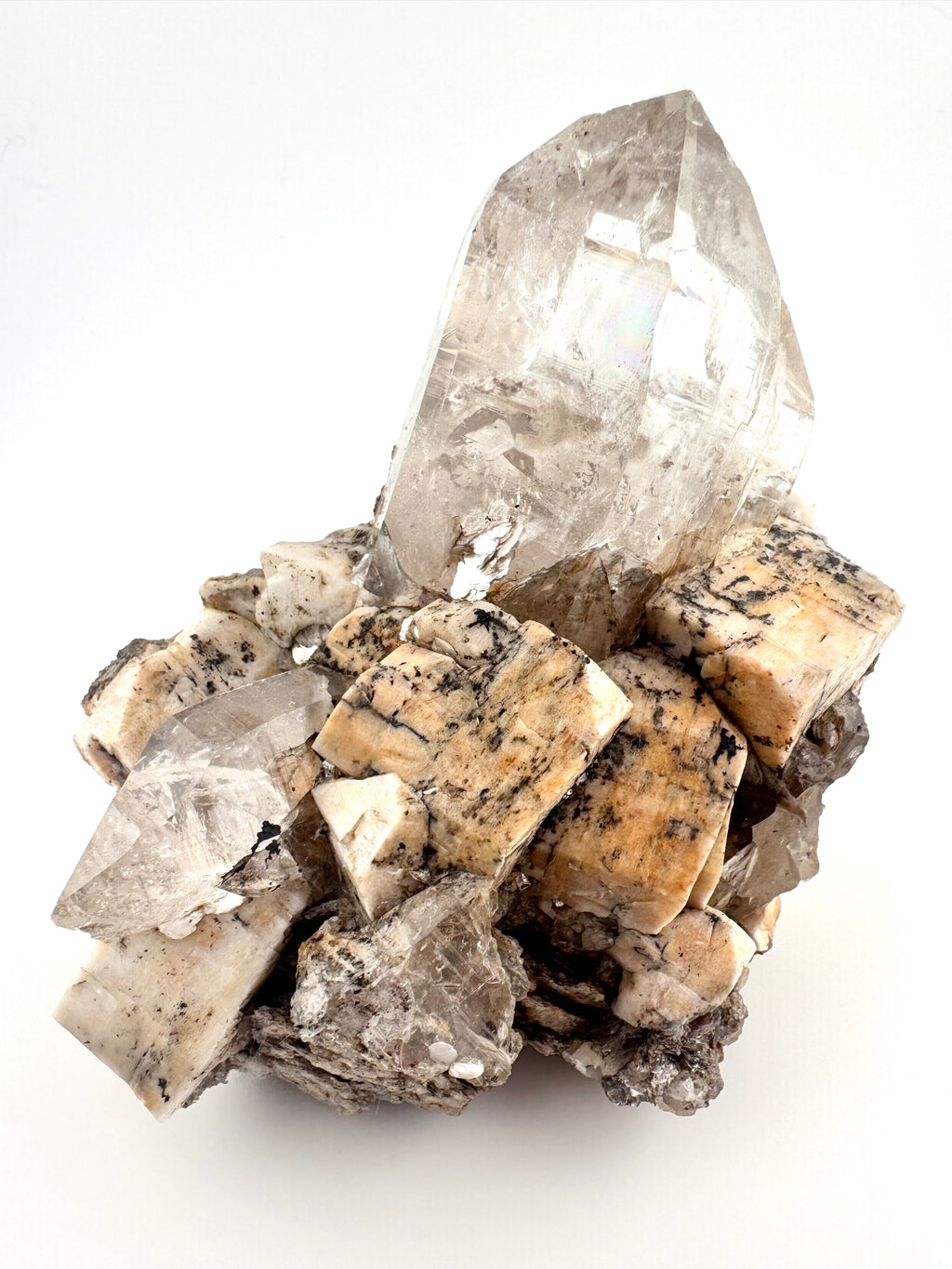 Himalaya Quartz and Golden Mica on Feldspar