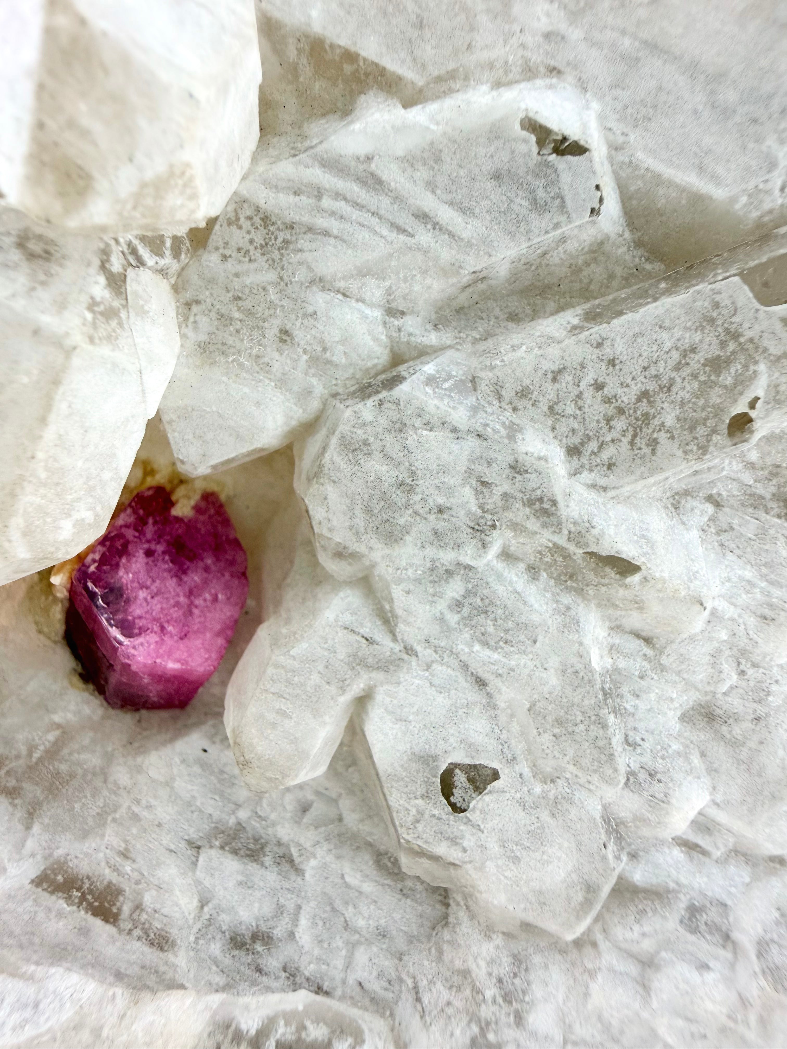 Elestial Quartz with Watermelon Tourmaline